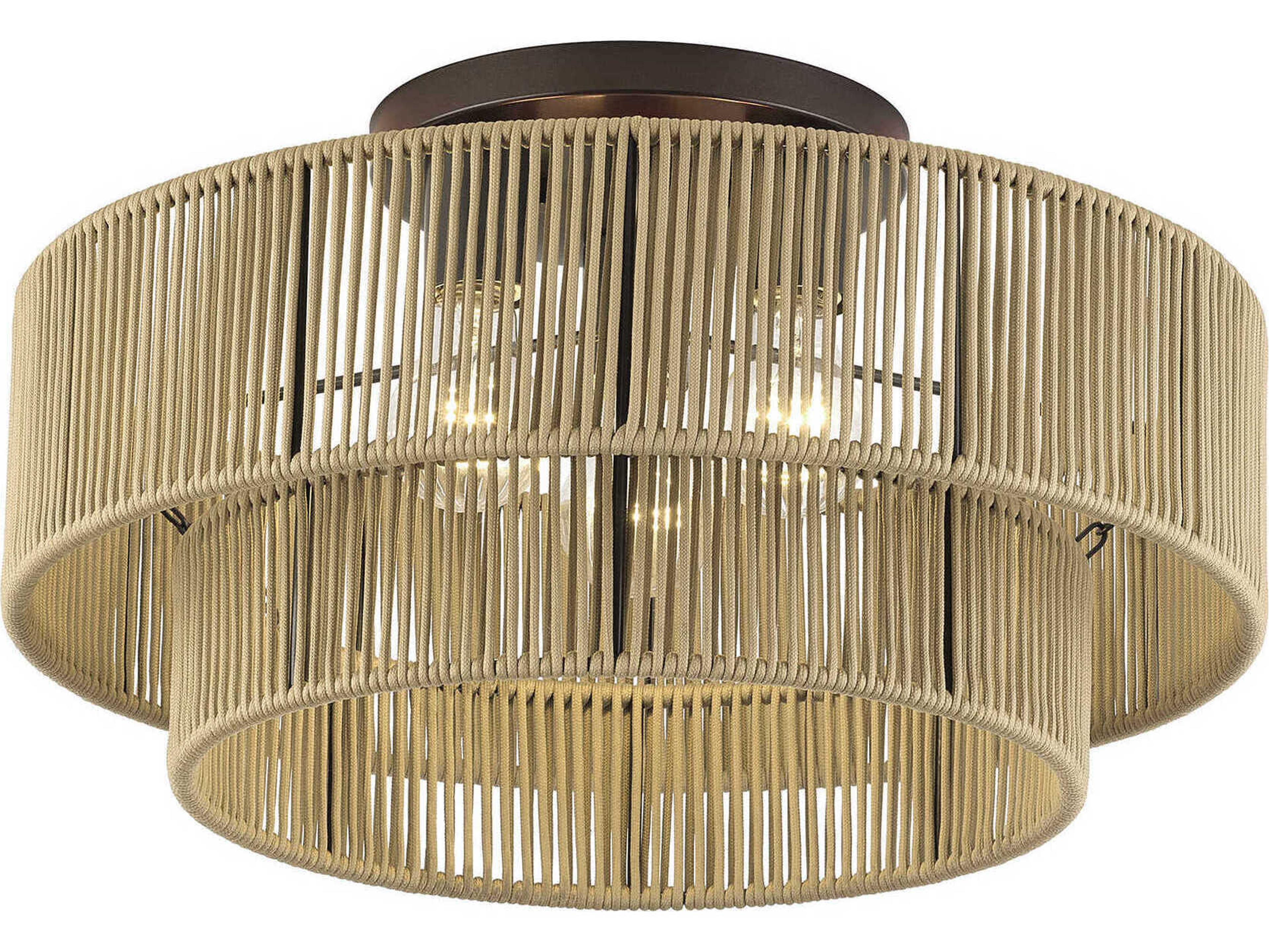 Livex Lighting Acordia 3-Light English Bronze Drum Semi Flush Mount