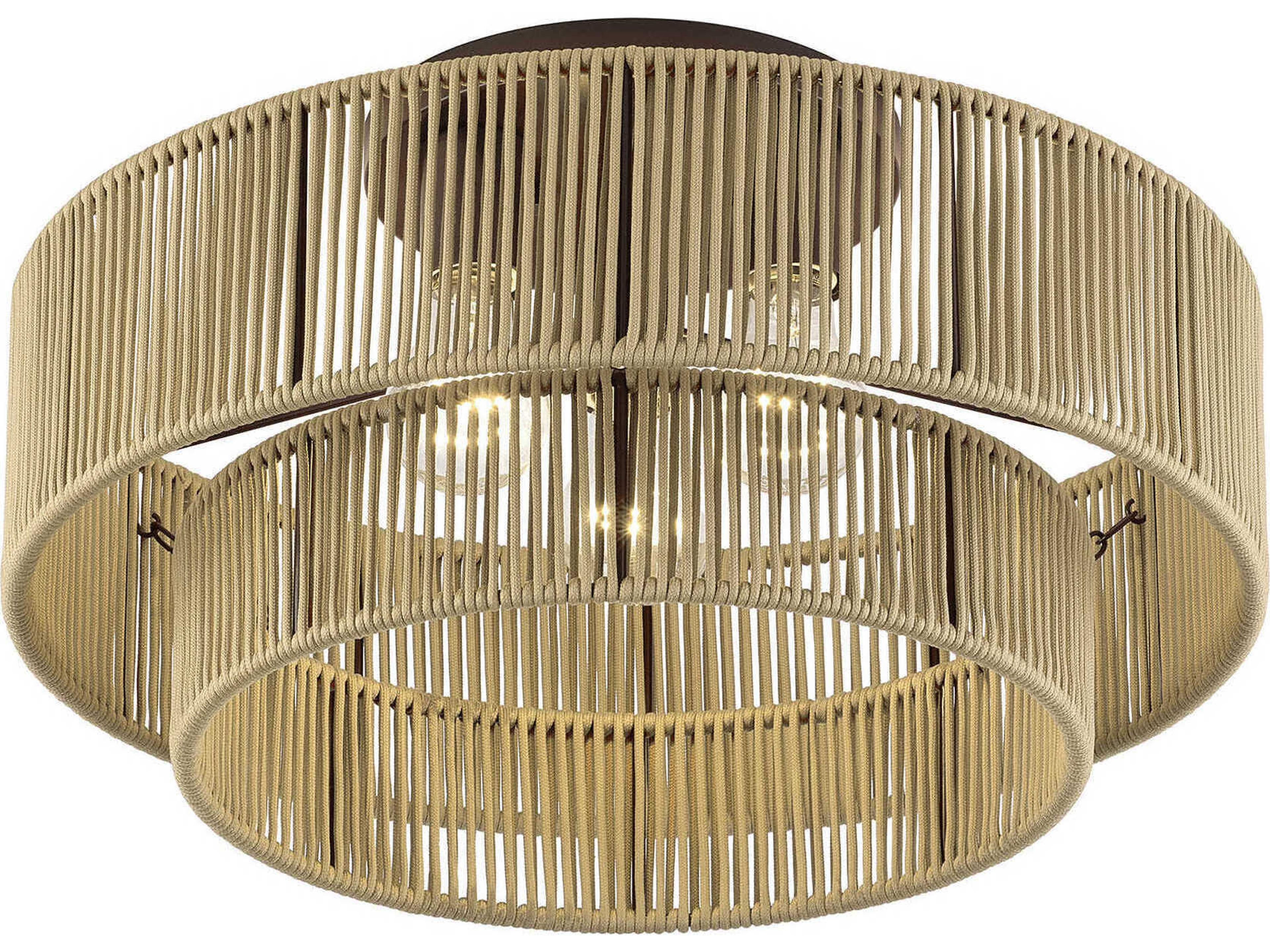 Livex Lighting Acordia 3-Light English Bronze Drum Semi Flush Mount