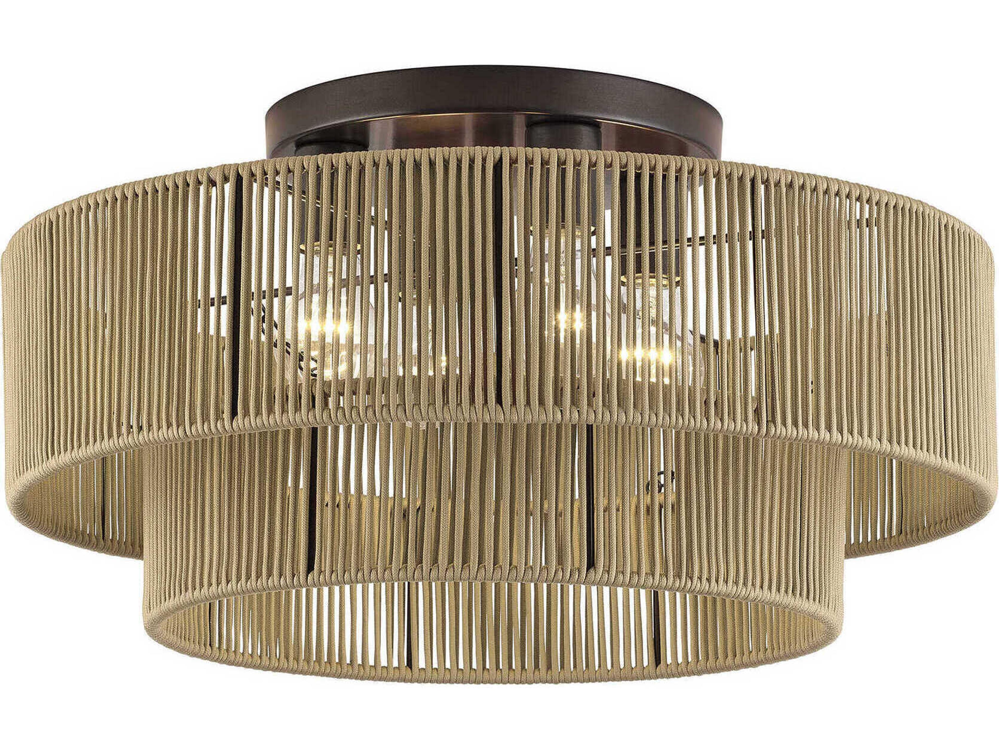 Acordia 4-Light English Bronze Round Semi Flush Mount