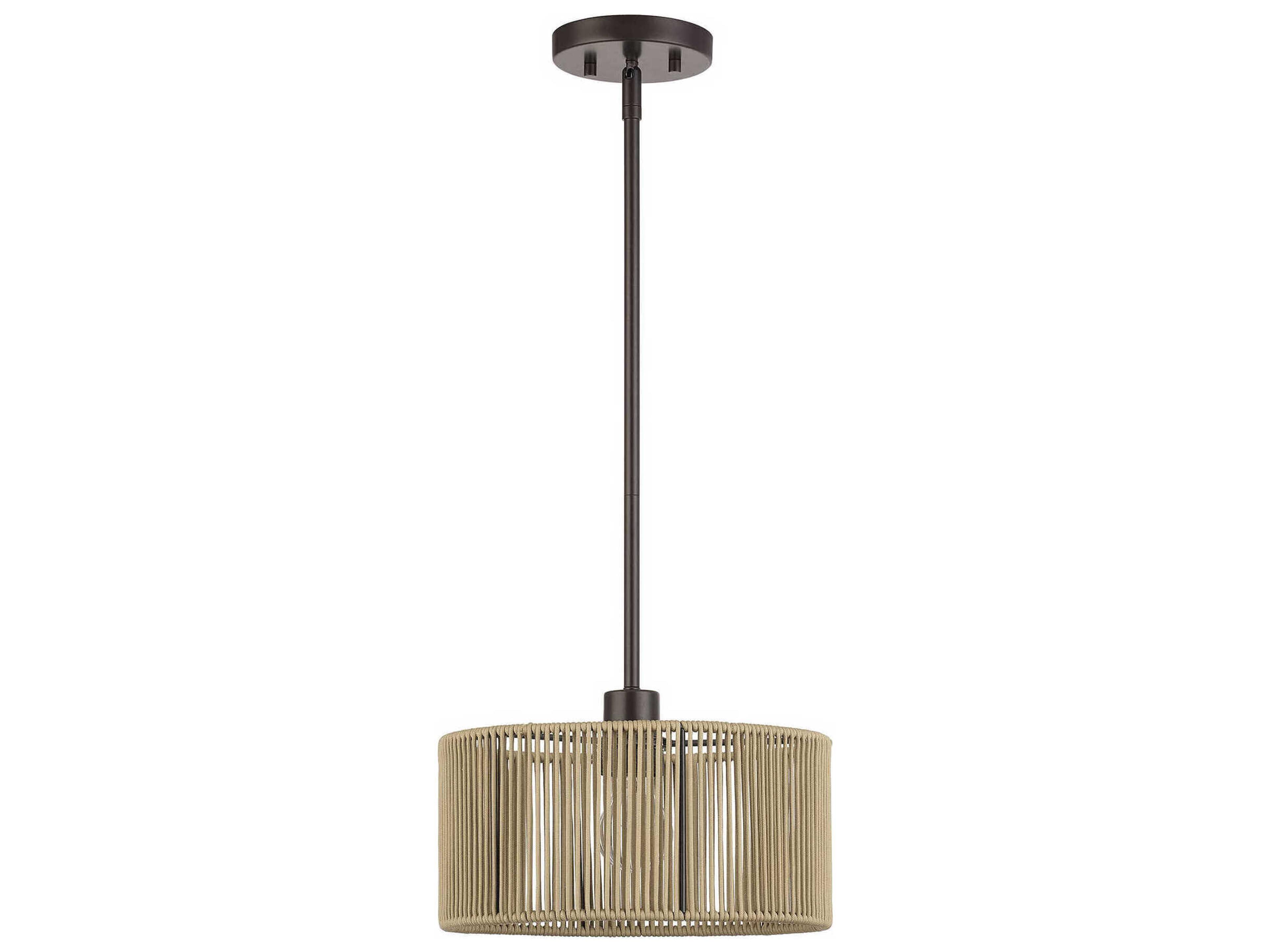 Acordia 1-Light English Bronze Drum Mini Pendant