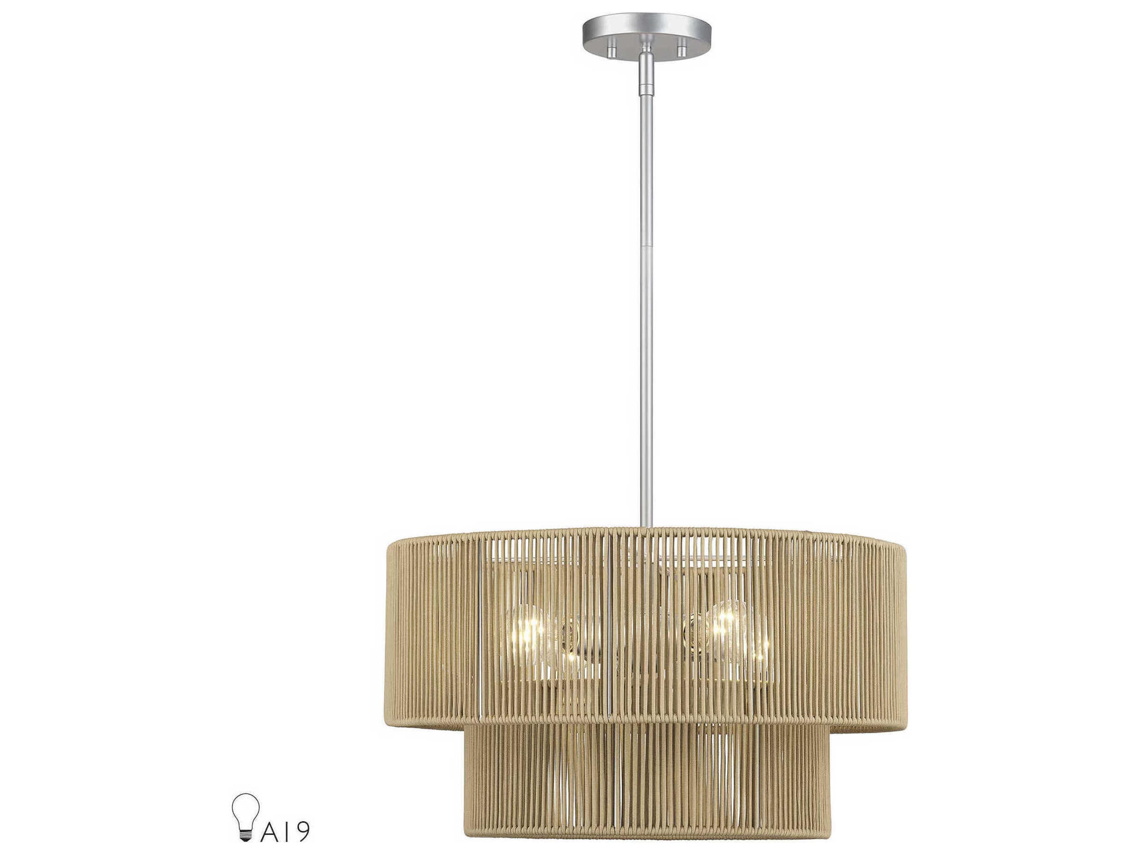 Livex Lighting Acordia 4-Light Painted Nickel Drum Pendant