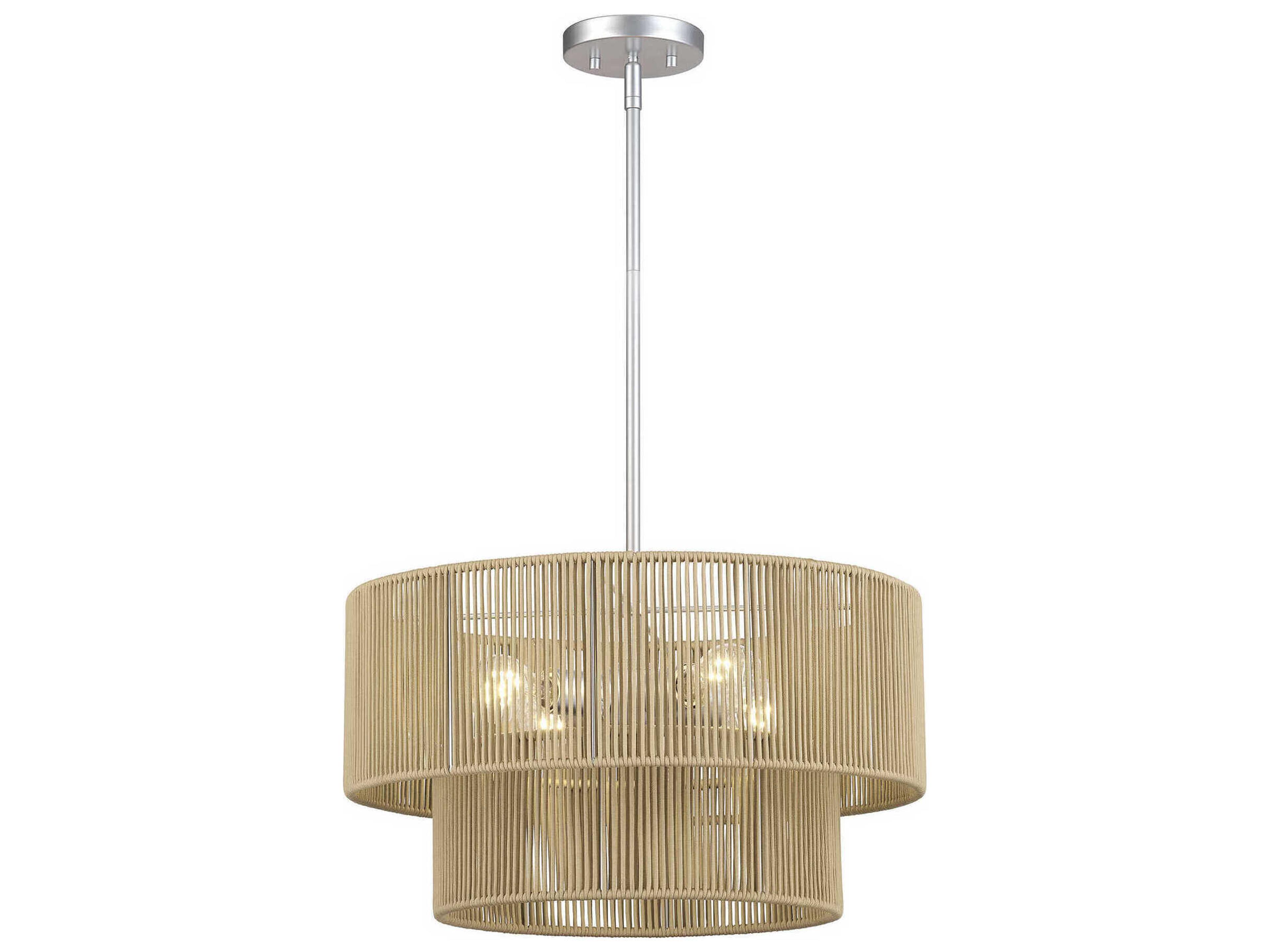 Livex Lighting Acordia 4-Light Painted Nickel Drum Pendant