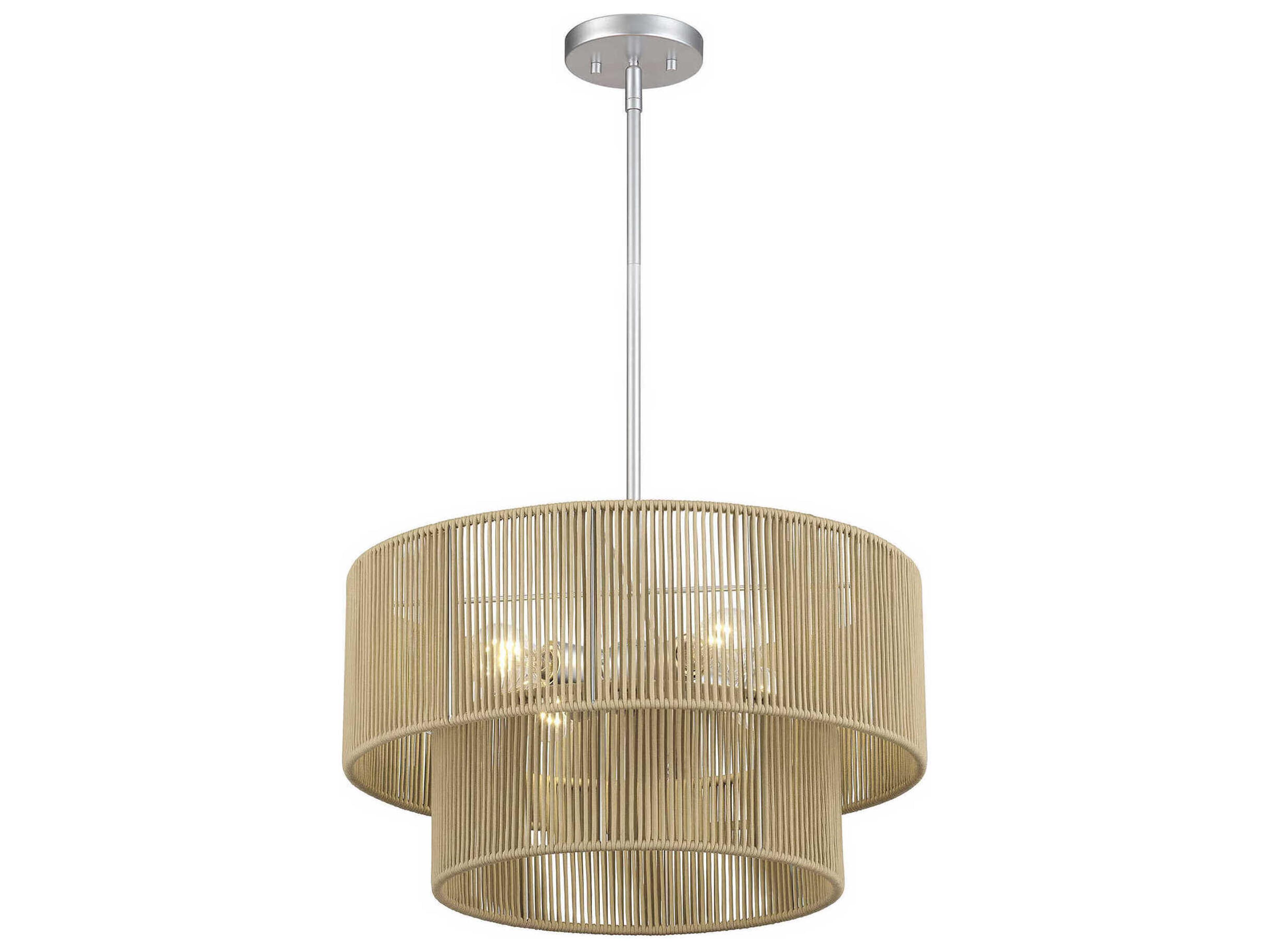 Livex Lighting Acordia 4-Light Painted Nickel Drum Pendant