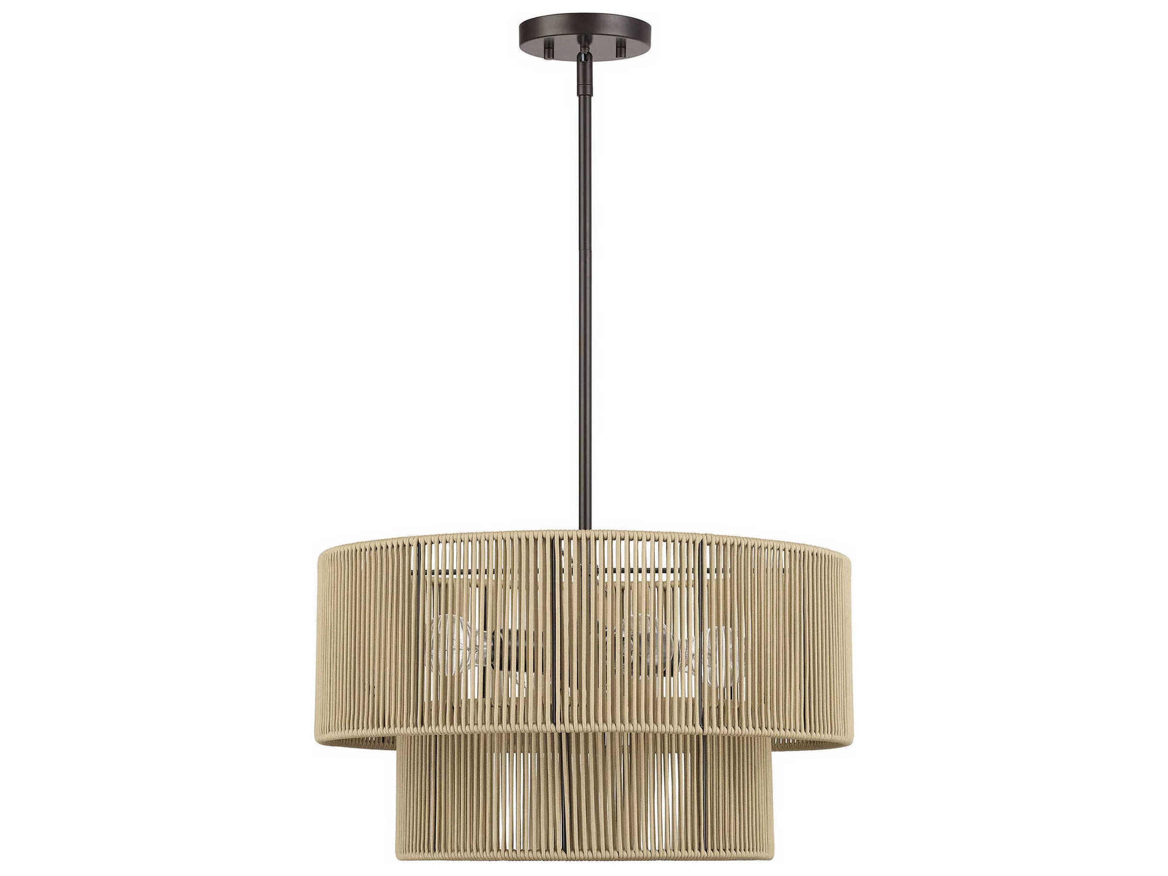 Acordia 4-Light English Bronze Drum Pendant