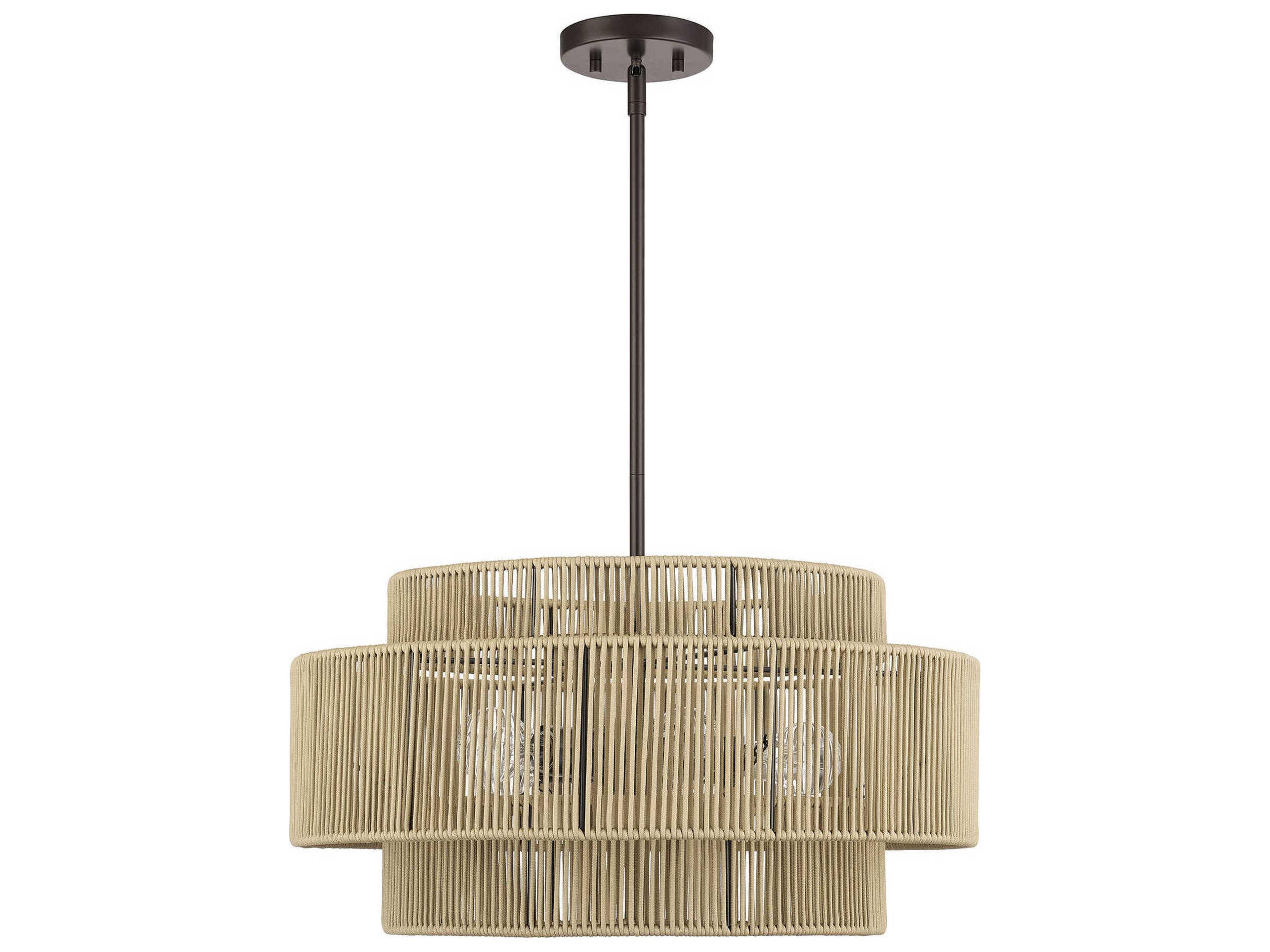 Acordia 5-Light English Bronze Drum Pendant
