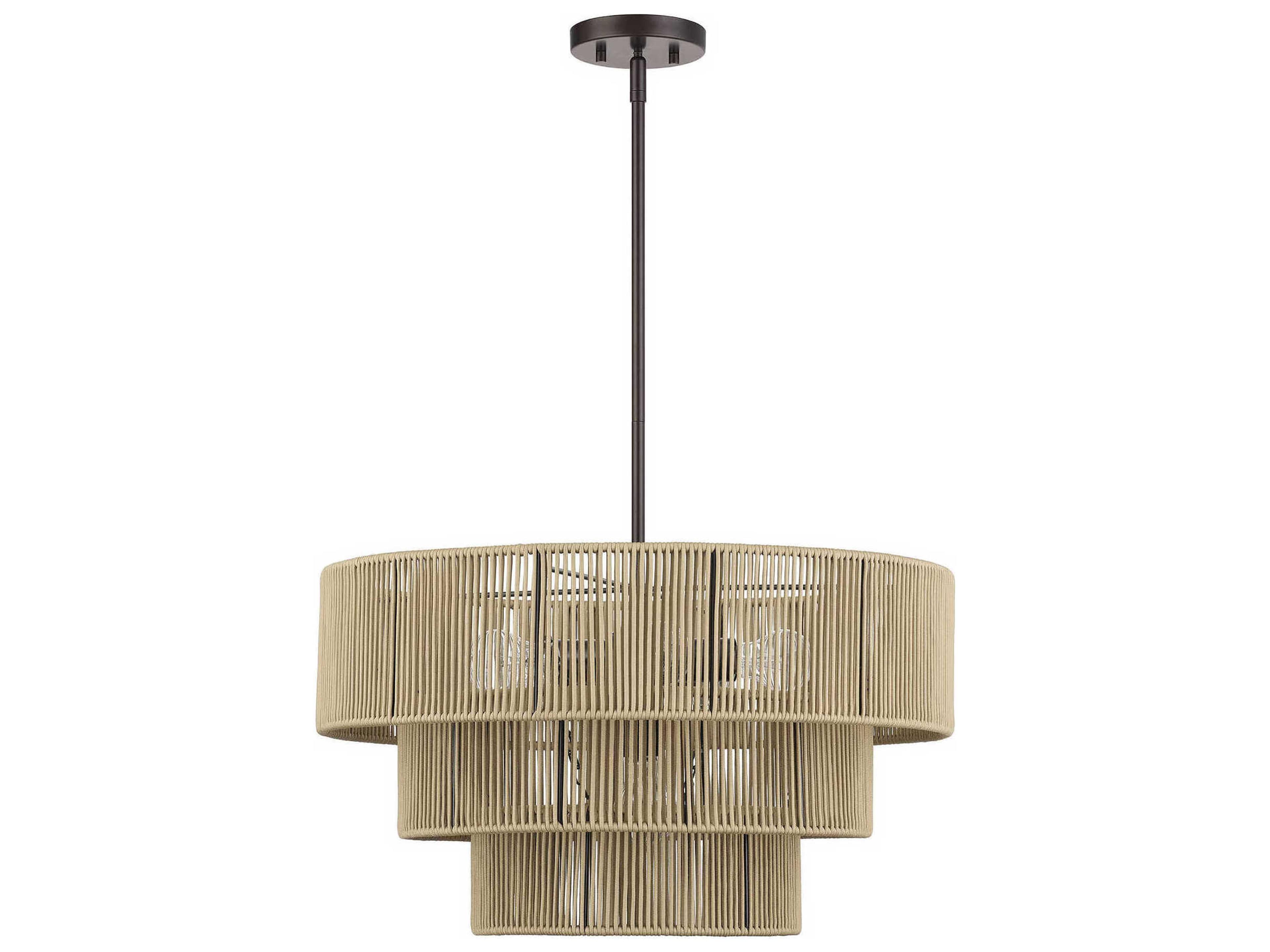 Acordia 6-Light English Bronze Drum Pendant
