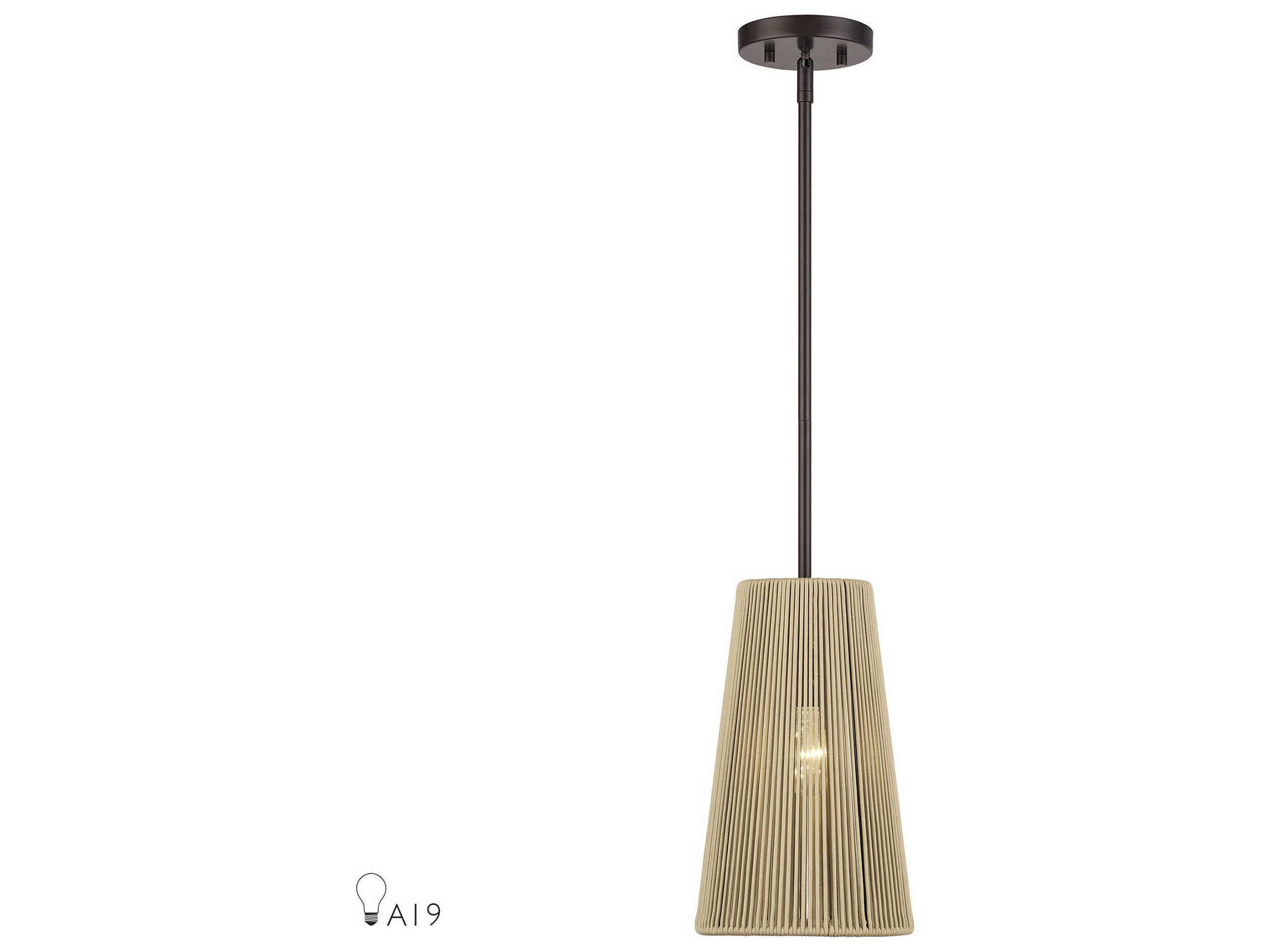 Livex Lighting Florell 1-Light English Bronze Mini Pendant