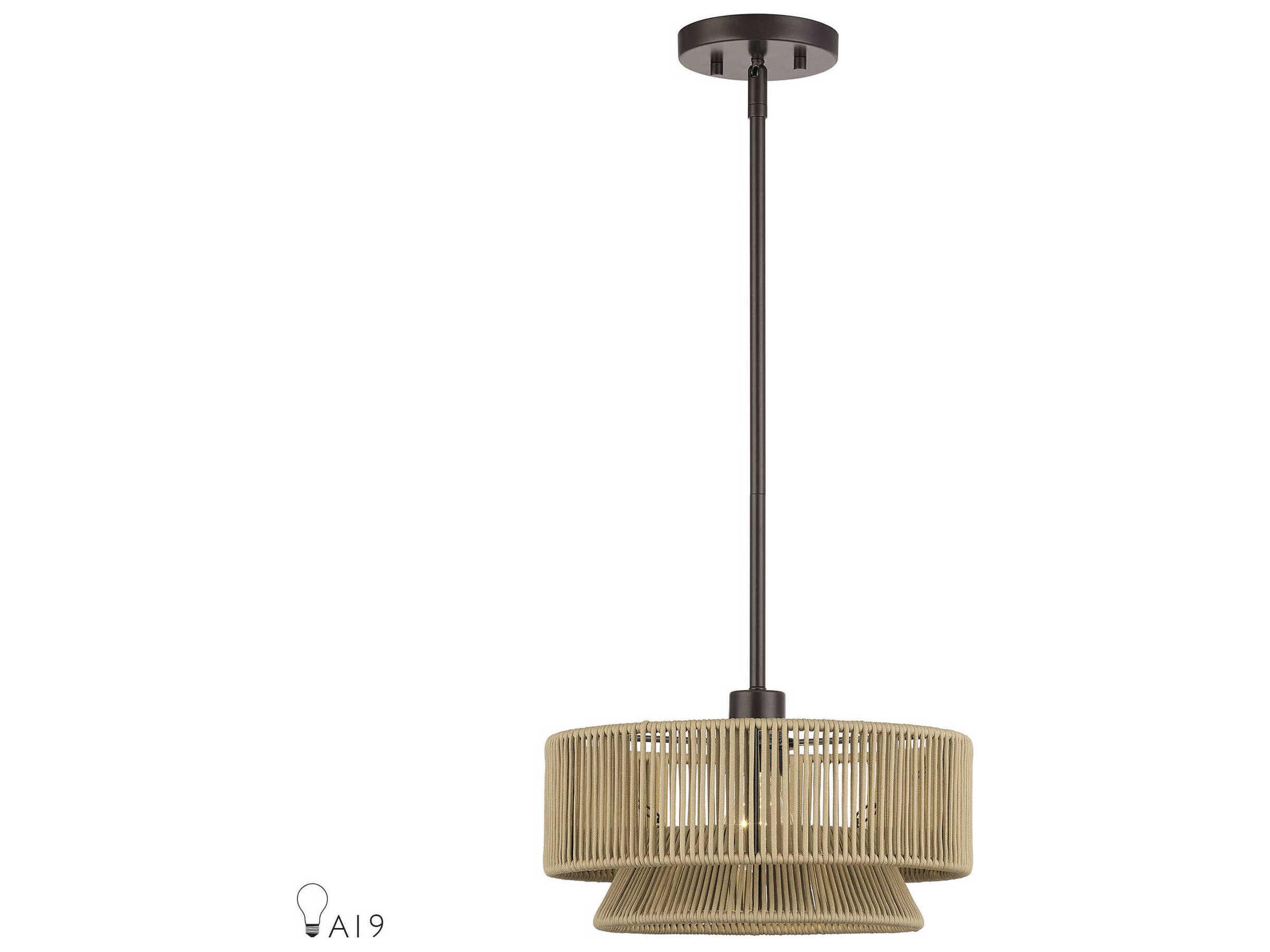 Livex Lighting Florell 1-Light English Bronze Drum Pendant