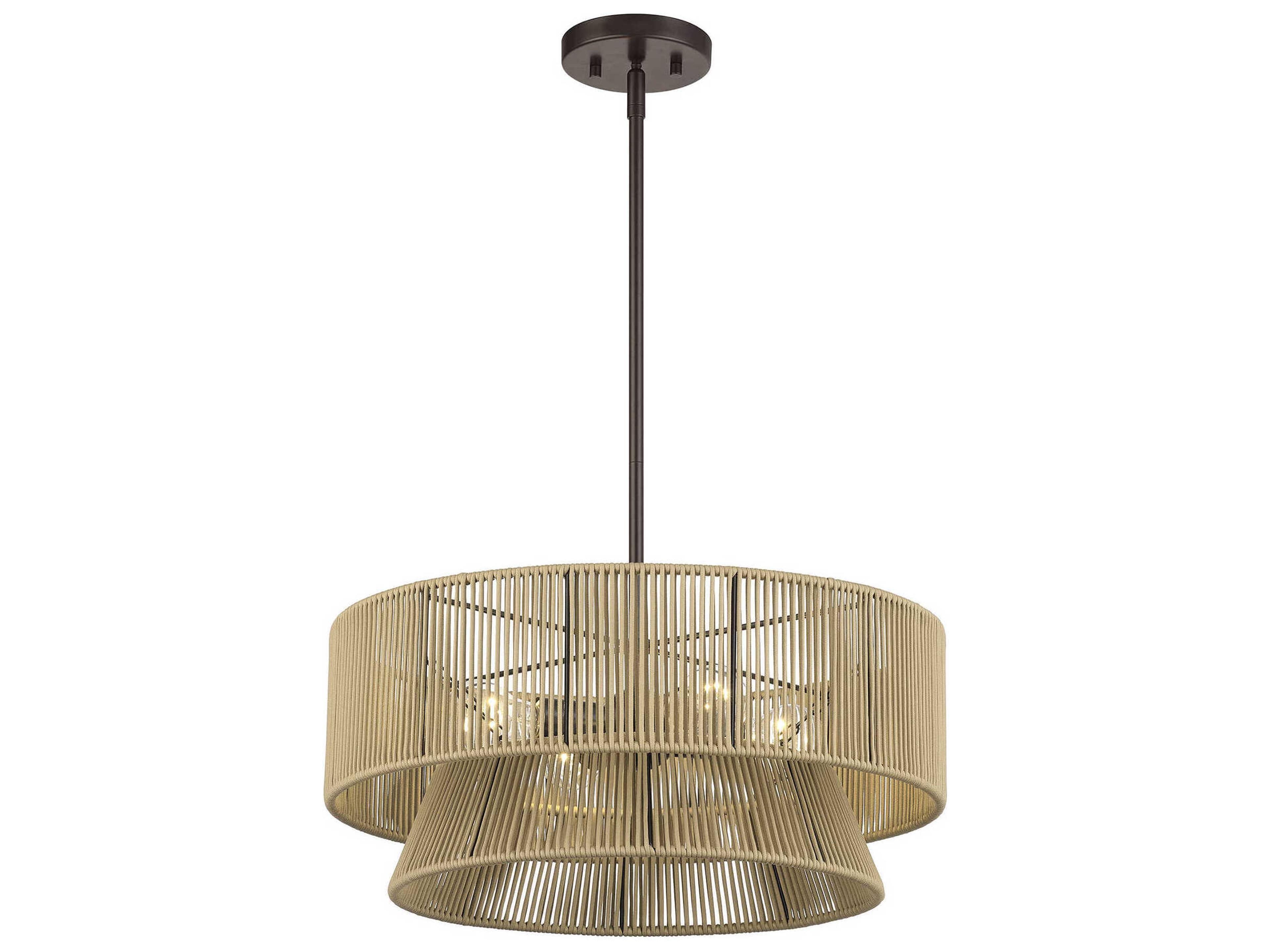 Livex Lighting Florell 4-Light English Bronze Drum Pendant