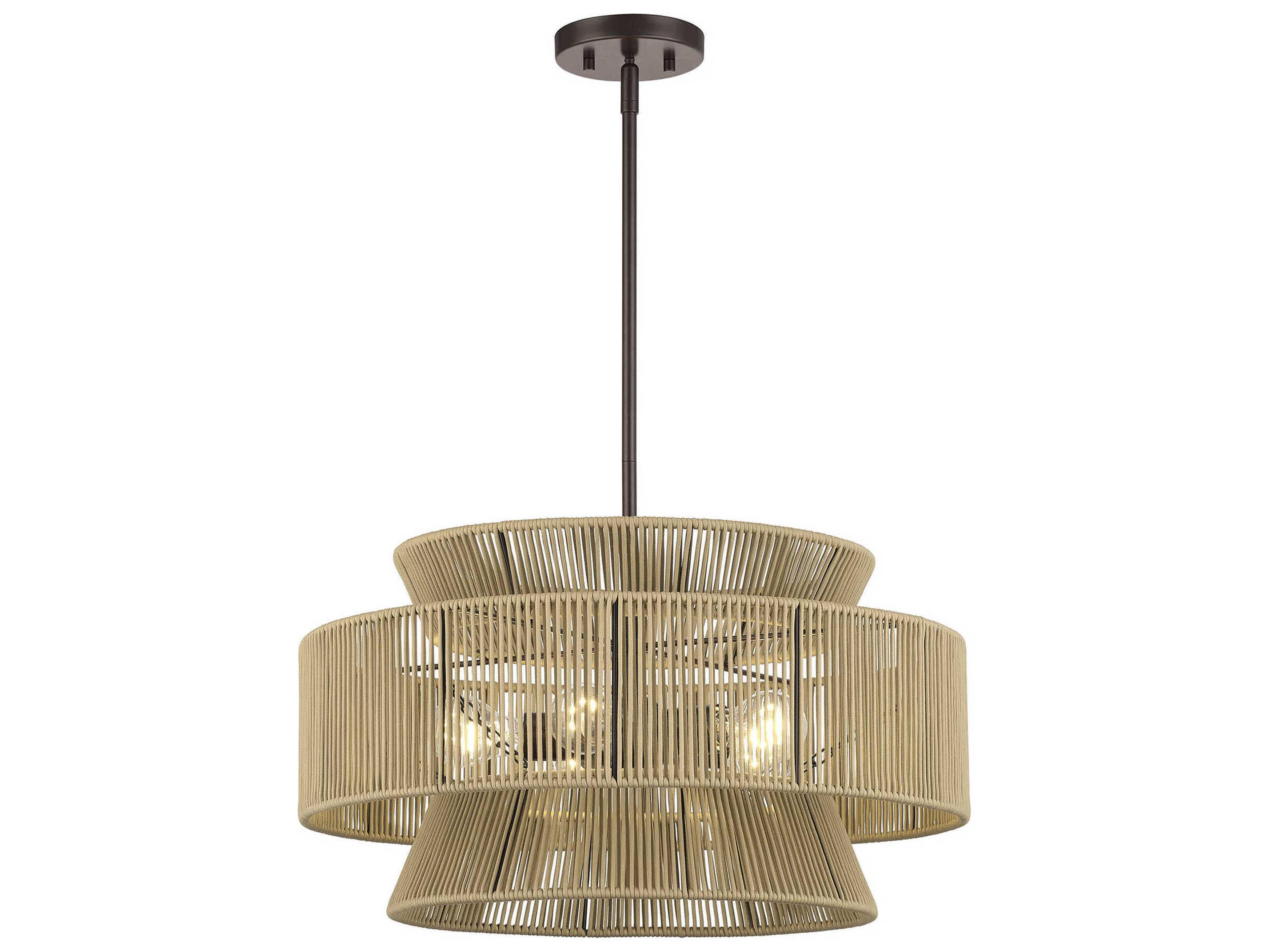 Livex Lighting Florell 5-Light English Bronze Drum Pendant