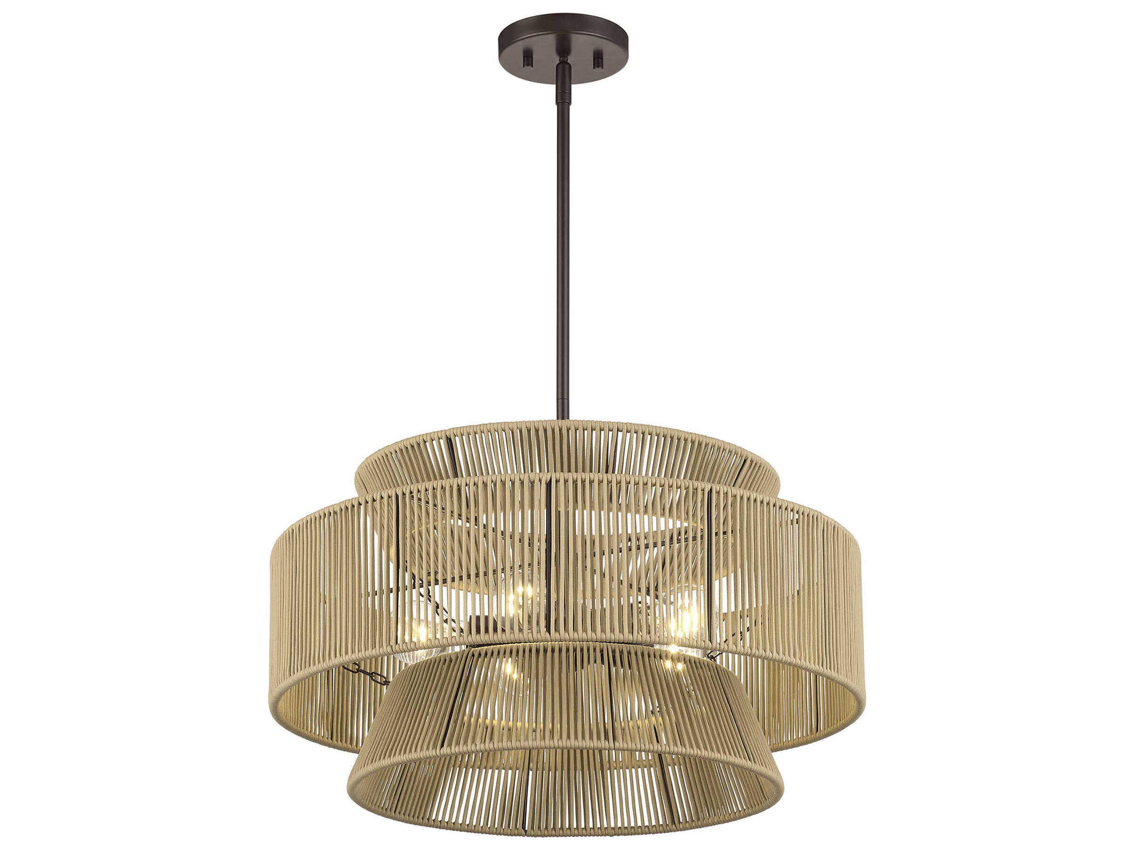 Livex Lighting Florell 5-Light English Bronze Drum Pendant