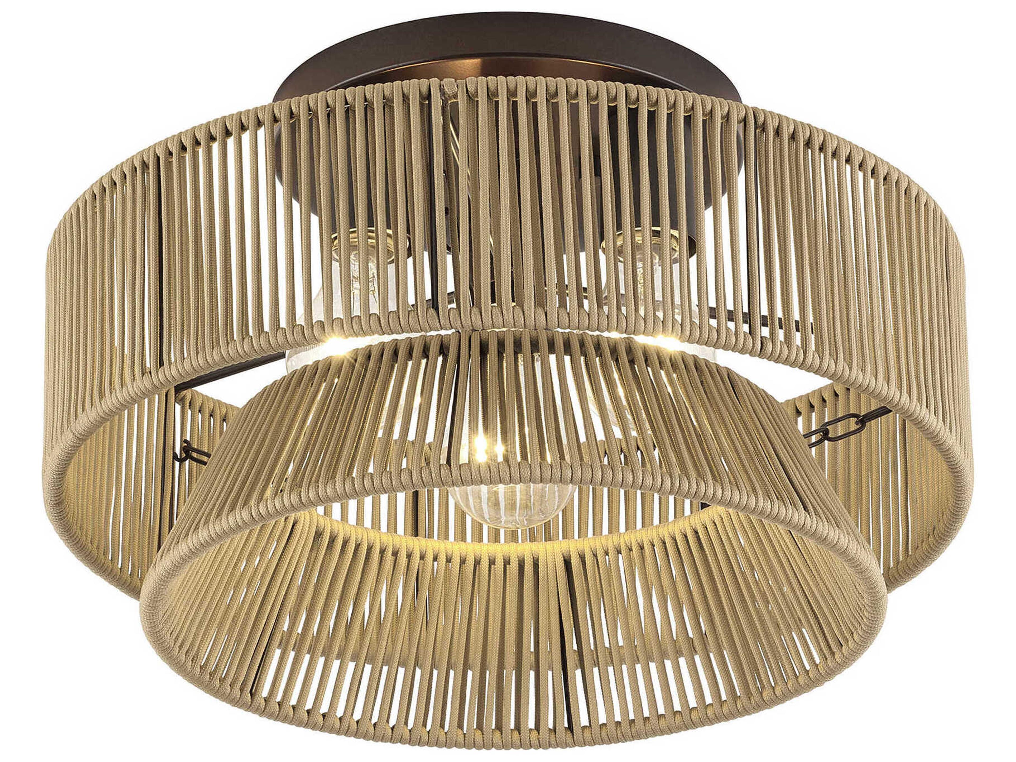 Livex Lighting Florell 3-Light English Bronze Drum Semi Flush Mount
