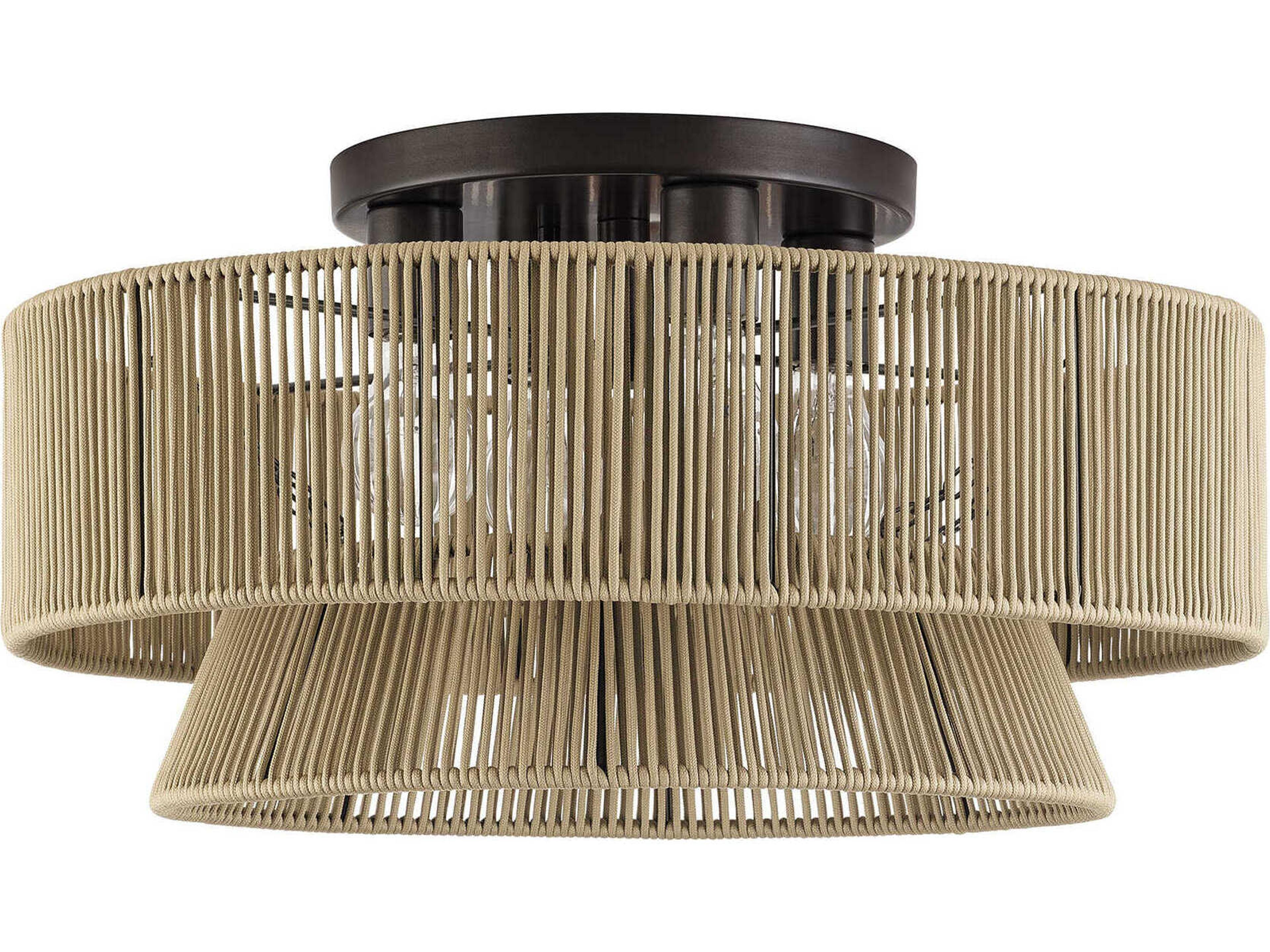 Livex Lighting Florell 4-Light English Bronze Drum Semi Flush Mount