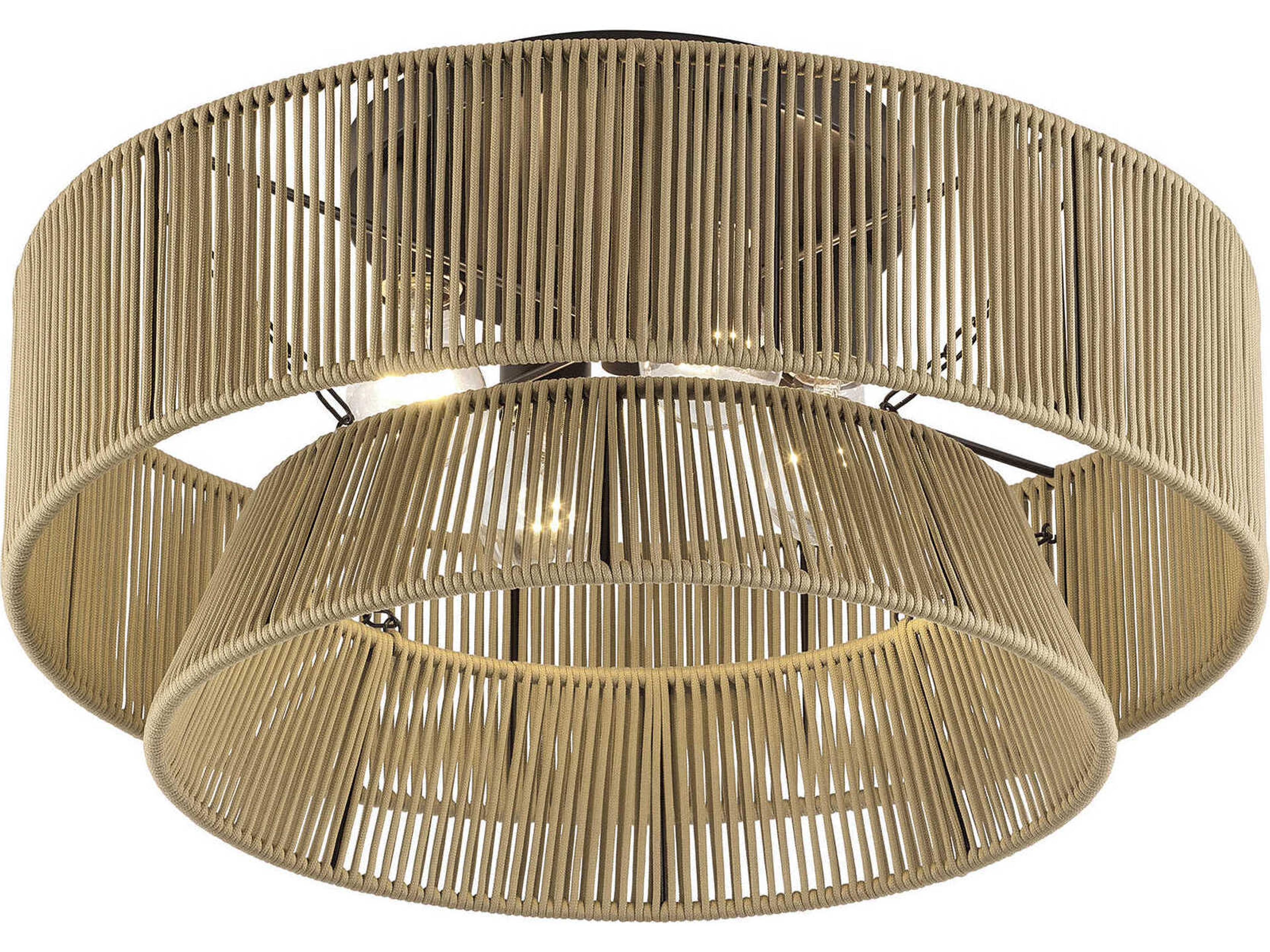 Livex Lighting Florell 4-Light English Bronze Drum Semi Flush Mount