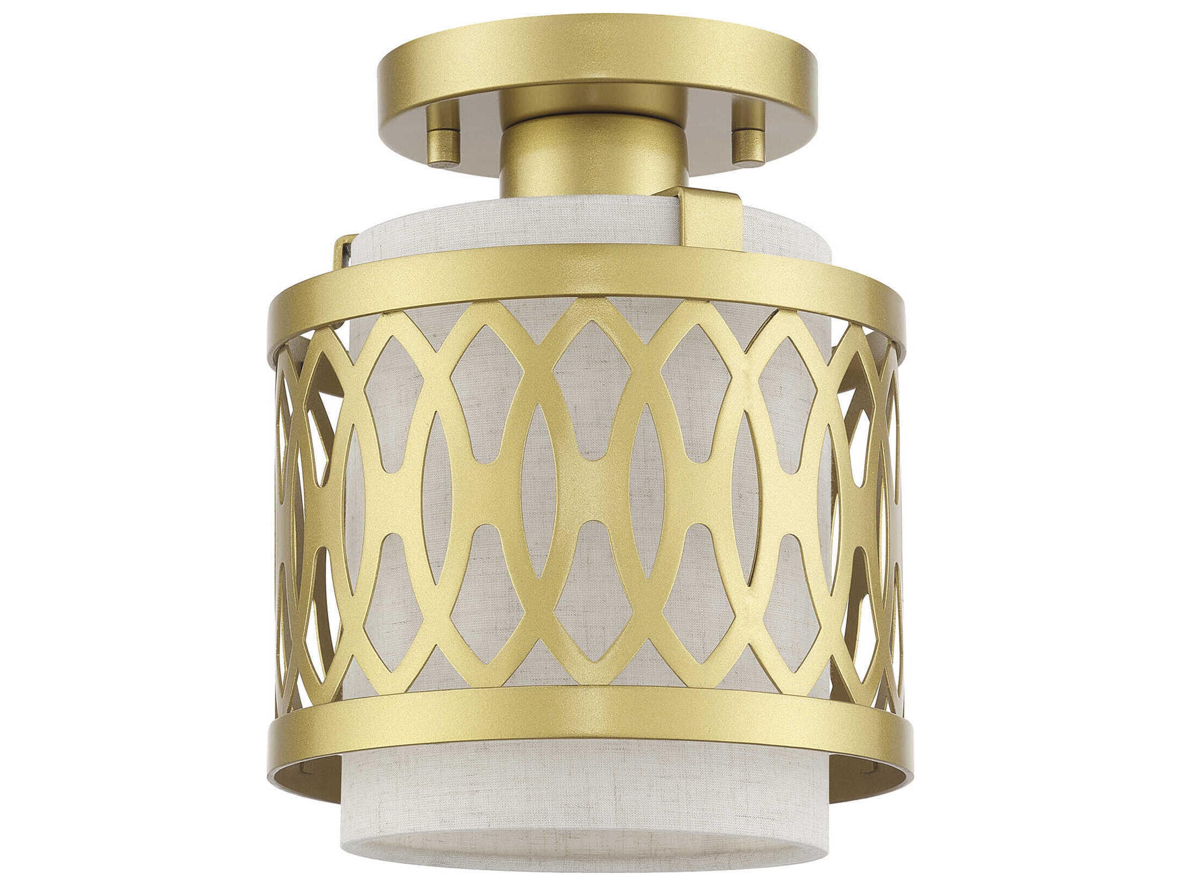 Livex Lighting Vistaview 1-Light Soft Gold Semi Flush Mount