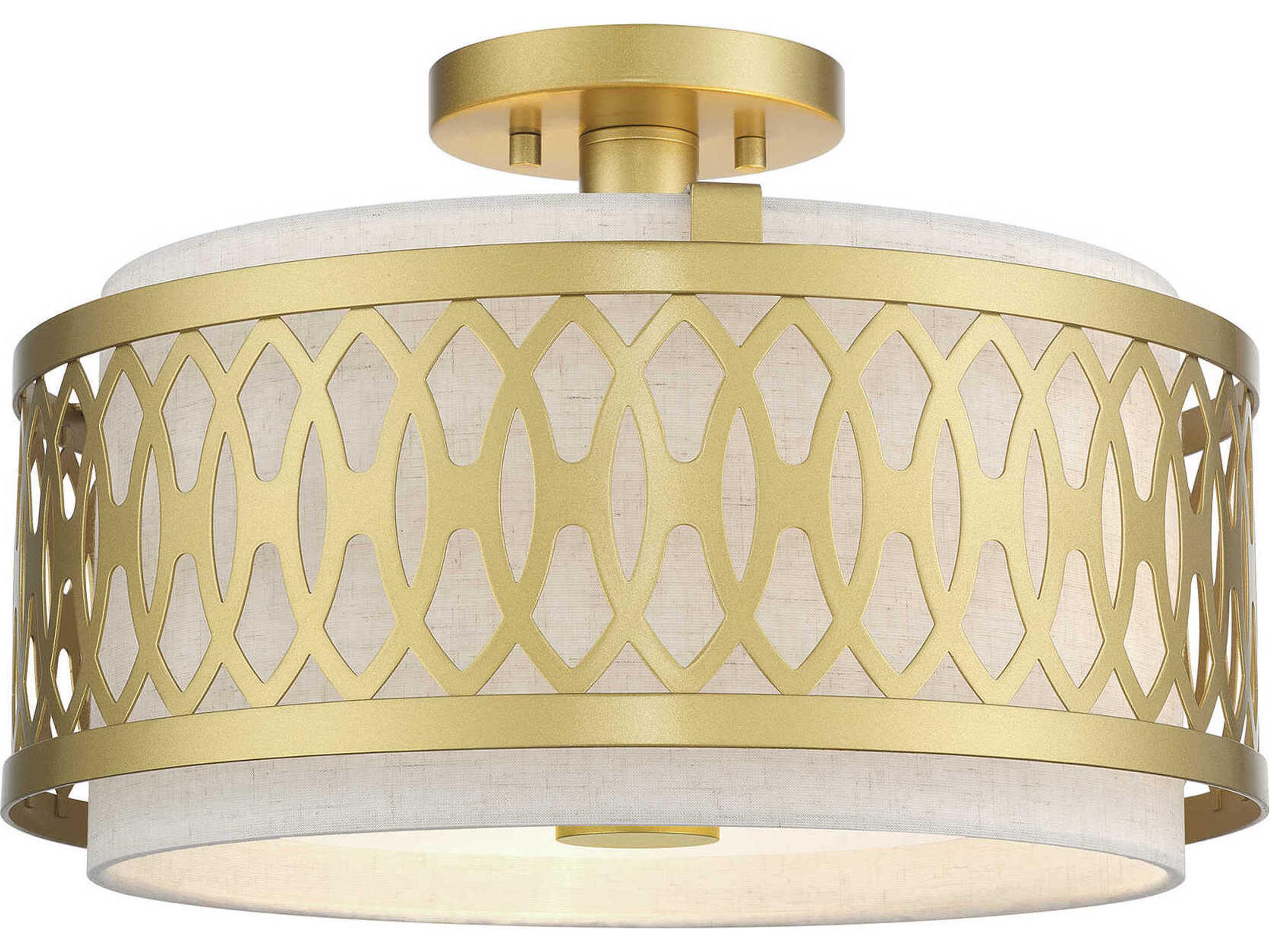 Vistaview 3-Light Soft Gold Semi Flush Mount
