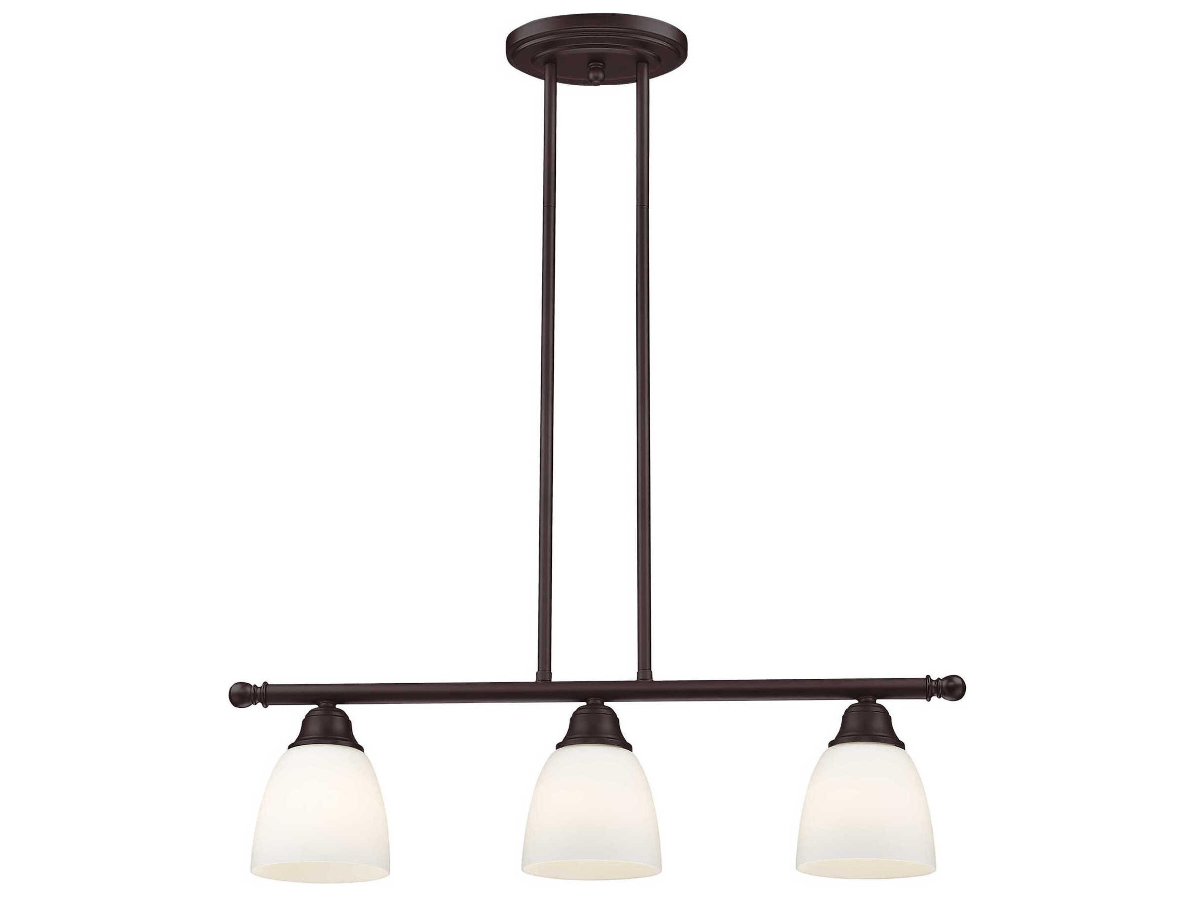 Livex Lighting Somerville 3-Light Bronze Glass Bell Island Pendant