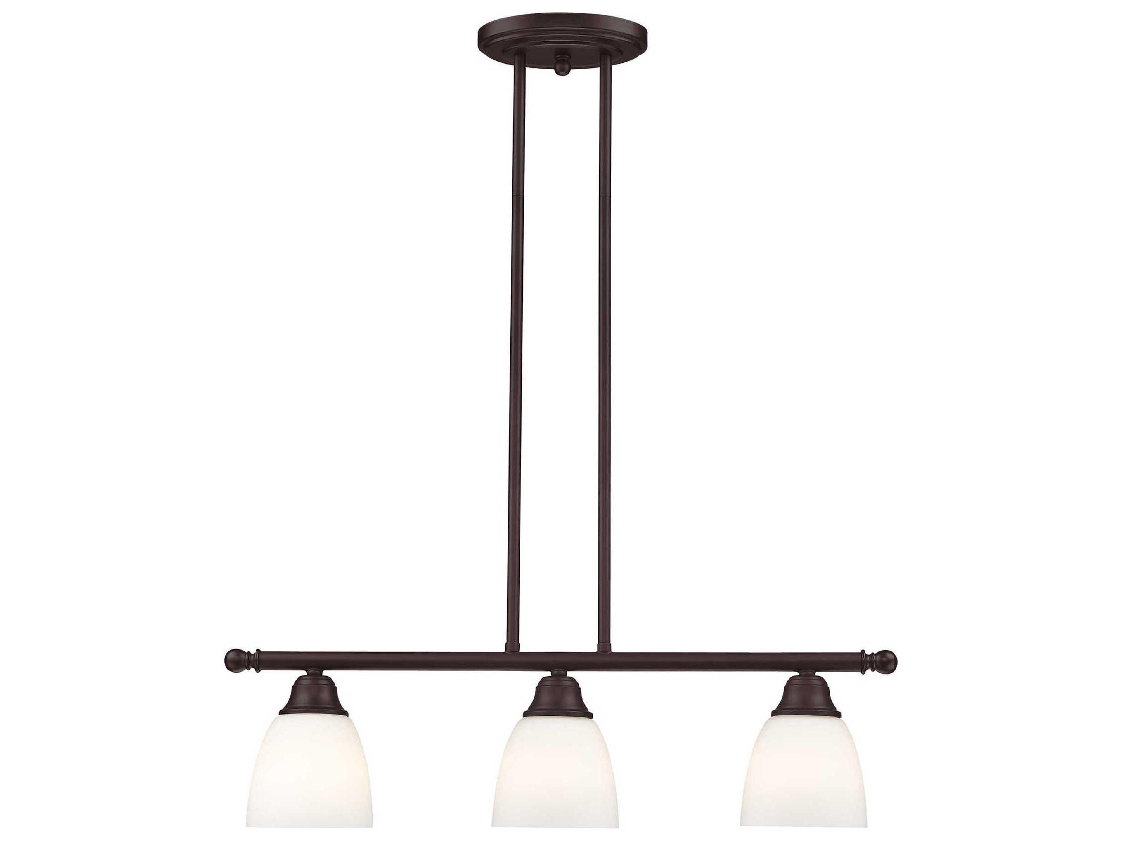 Livex Lighting Somerville 3-Light Bronze Glass Bell Island Pendant