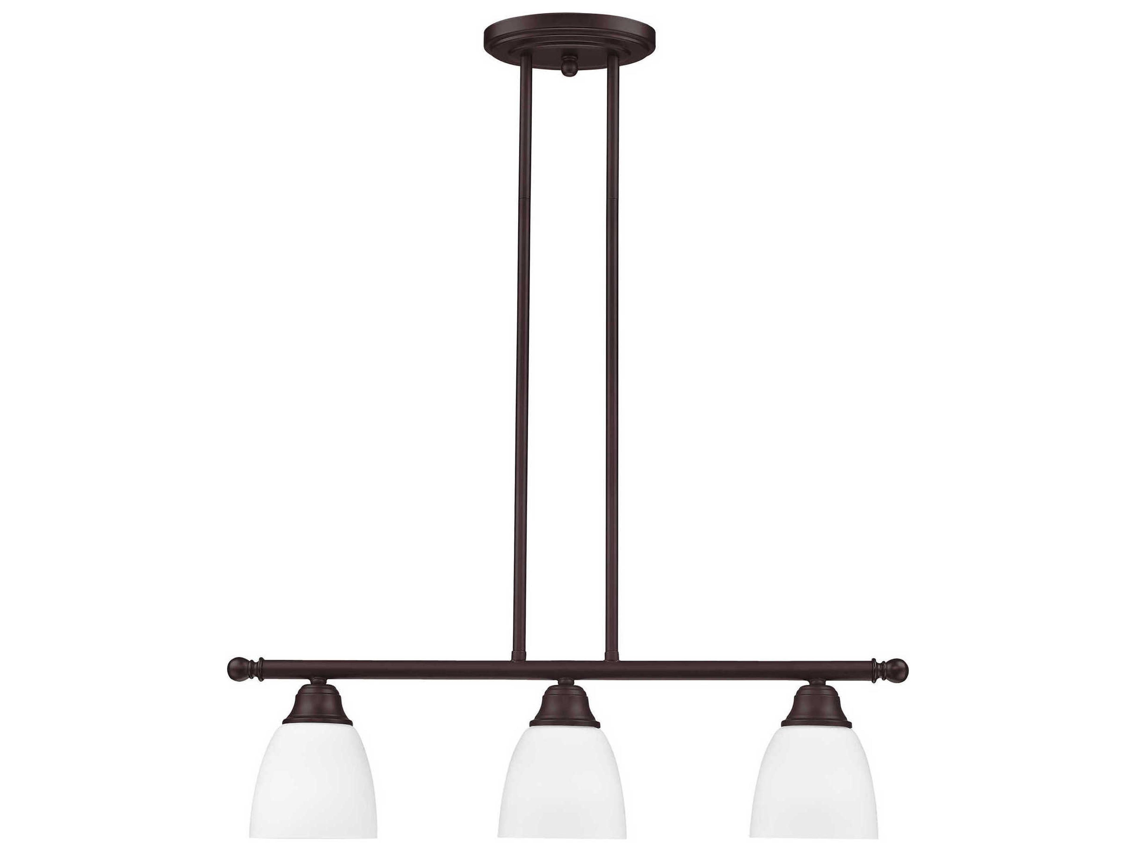 Livex Lighting Somerville 3-Light Bronze Glass Bell Island Pendant