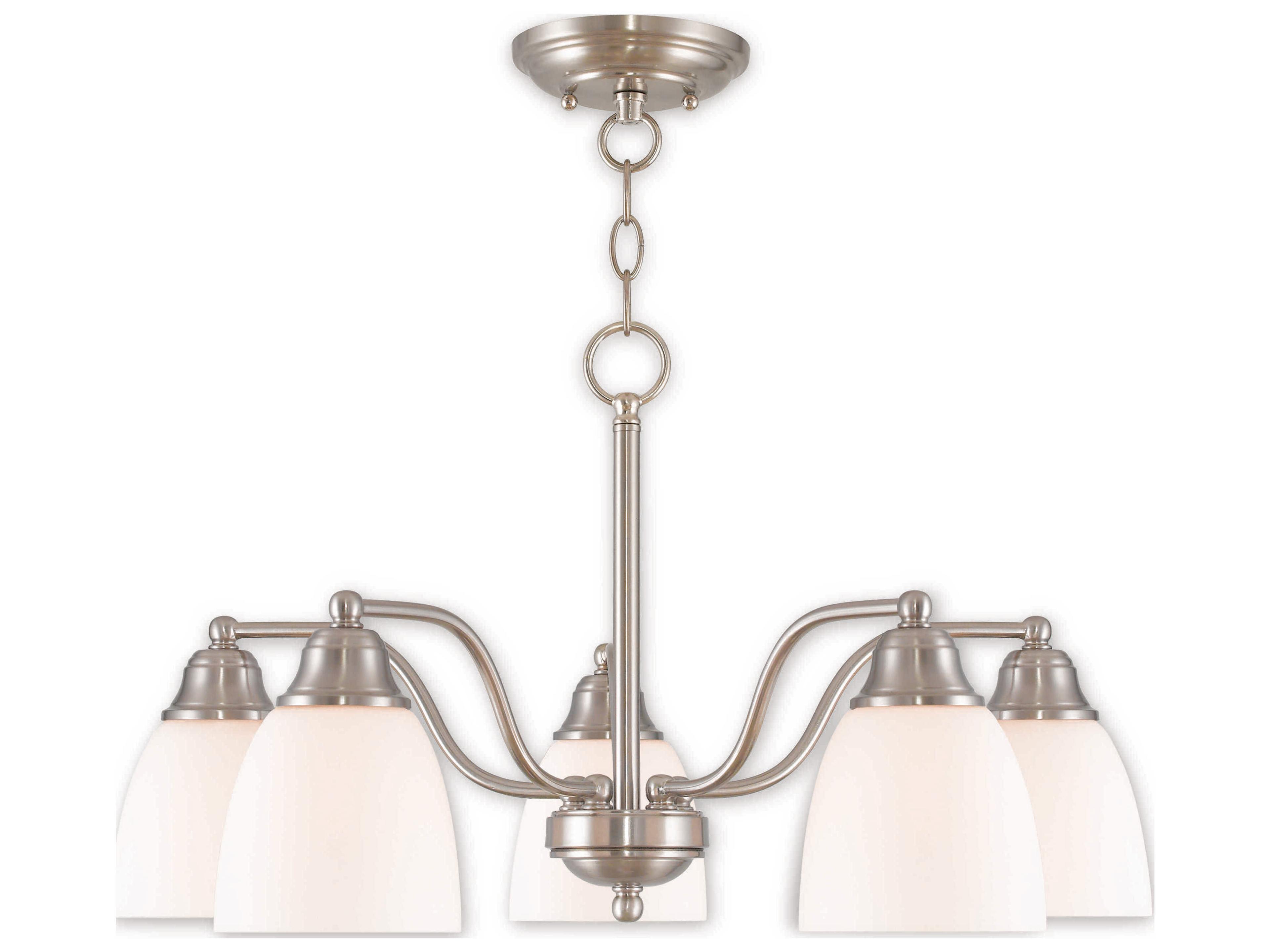 Somerville 5-Light Brushed Nickel Glass Bell Chandelier