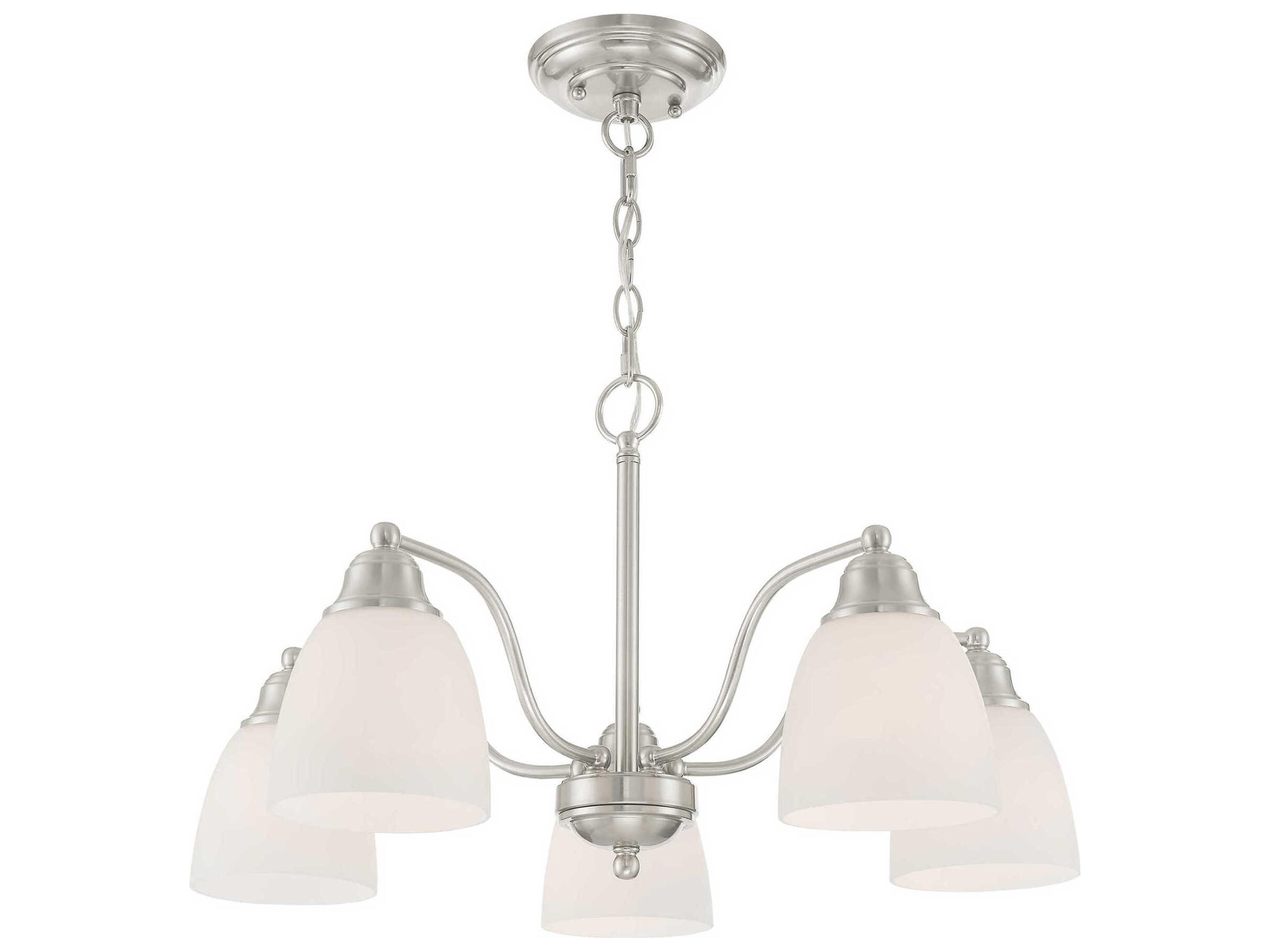 Livex Lighting Somerville 5-Light Brushed Nickel Glass Bell Chandelier