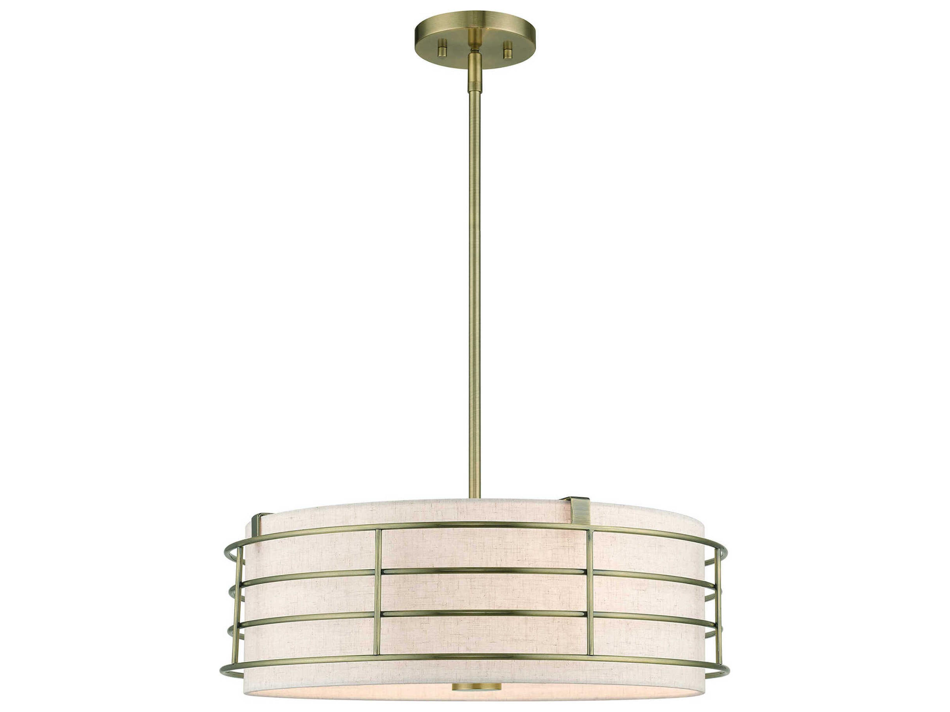 Blanchard 4-Light Antique Brass Drum Pendant