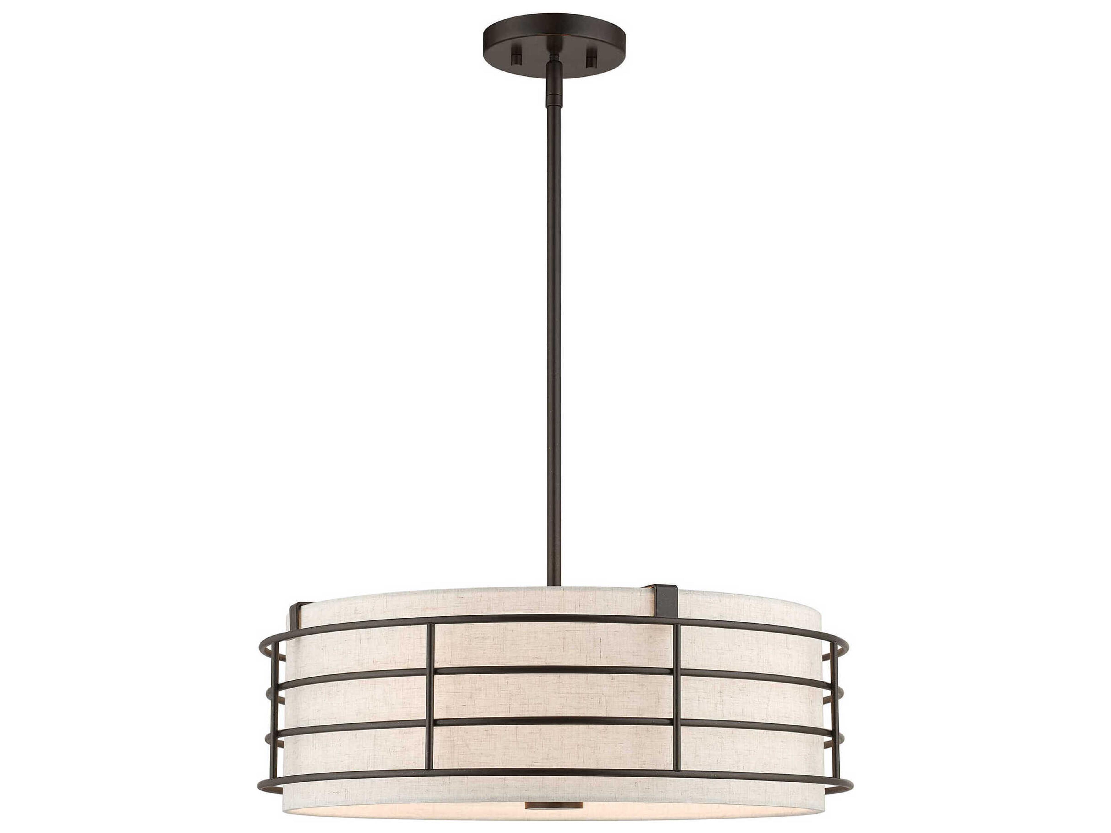 Blanchard 4-Light English Bronze Drum Pendant