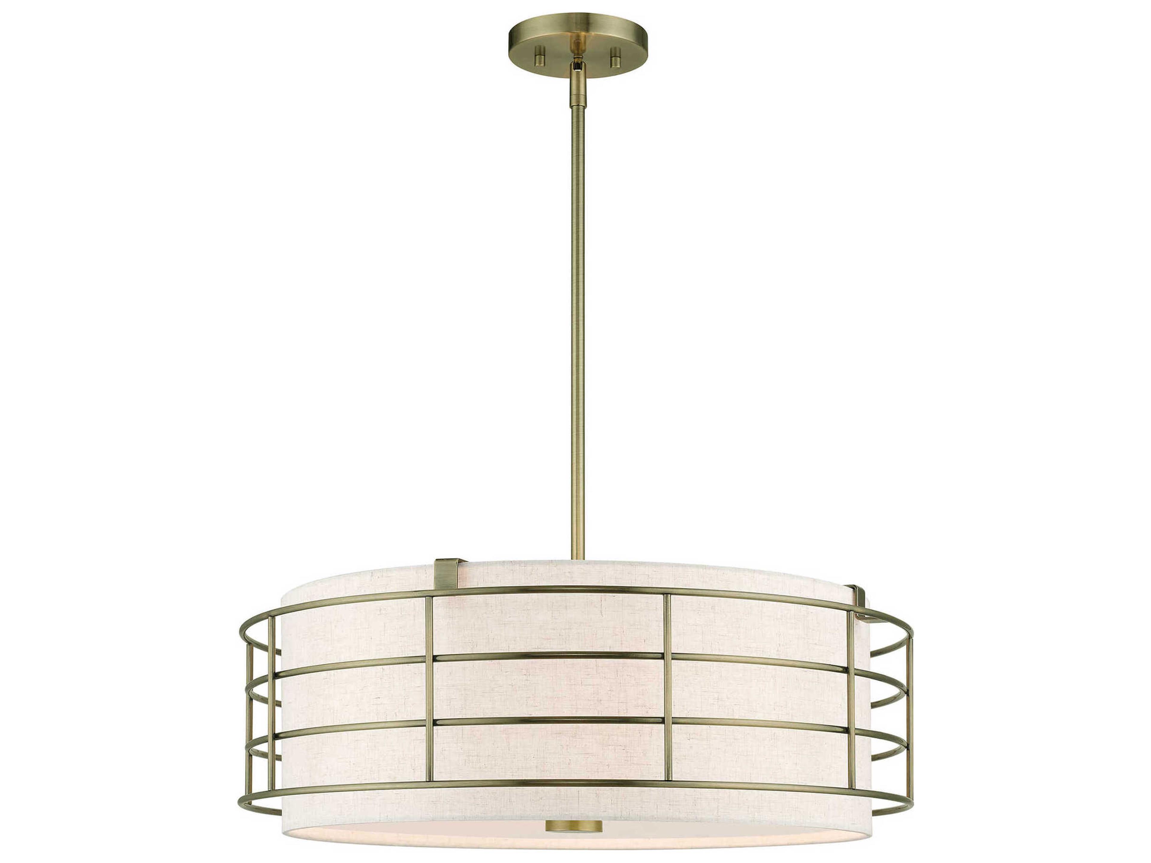 Blanchard 5-Light Antique Brass Drum Pendant