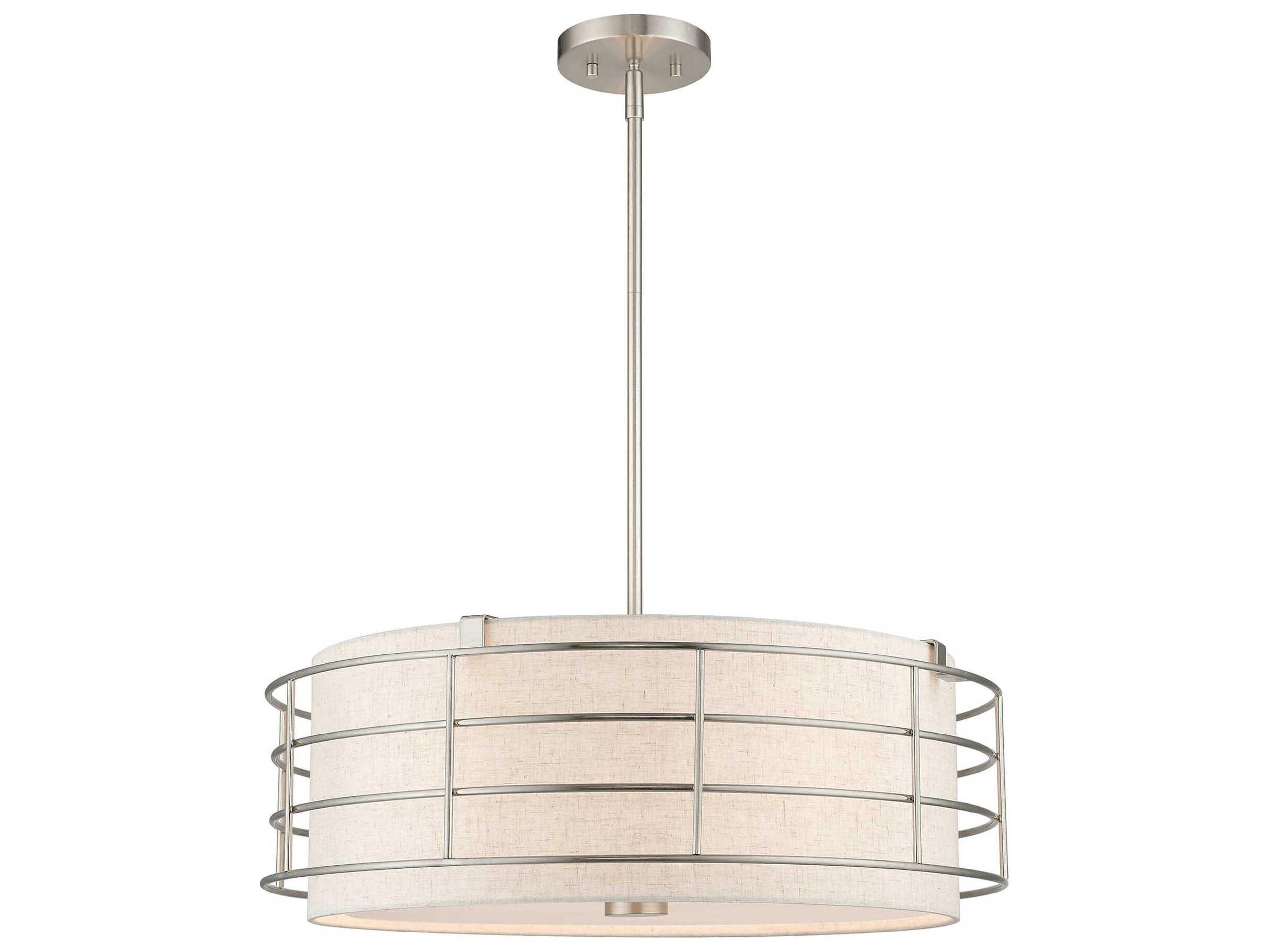 Blanchard 5-Light Brushed Nickel Drum Pendant