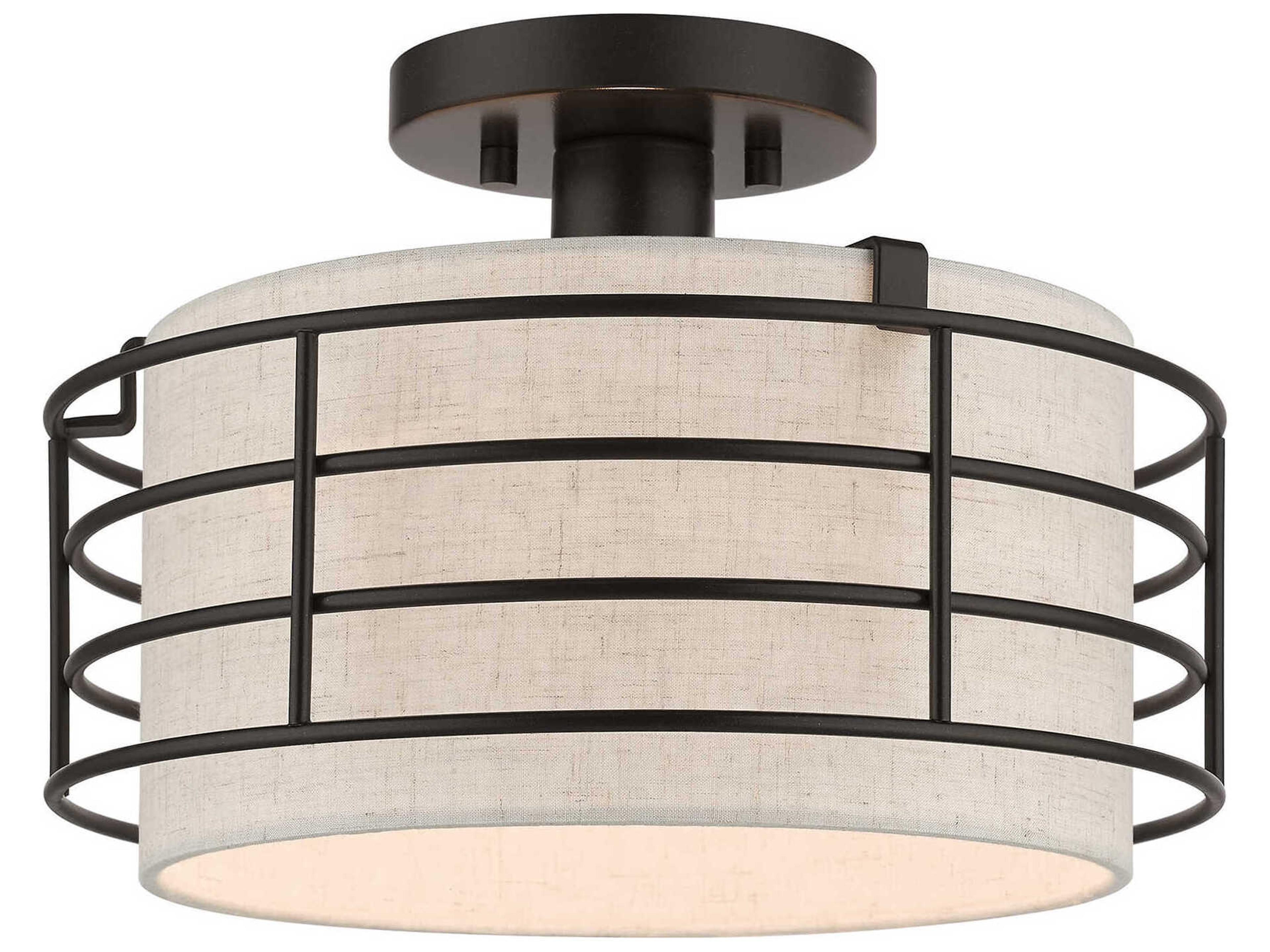 Blanchard 1-Light English Bronze Drum Semi Flush Mount