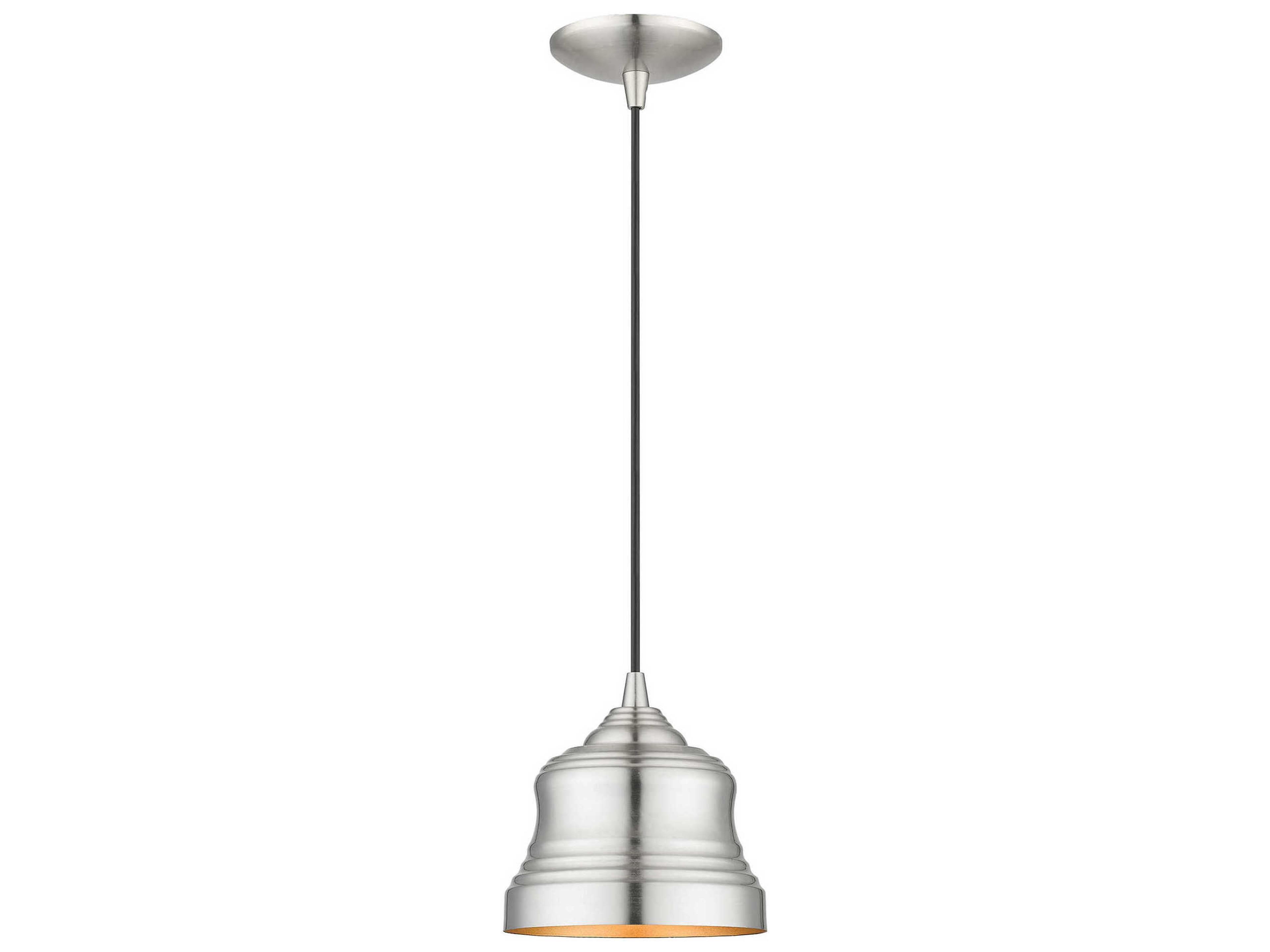 Endicott 1-Light Brushed Nickel Bell Mini Pendant
