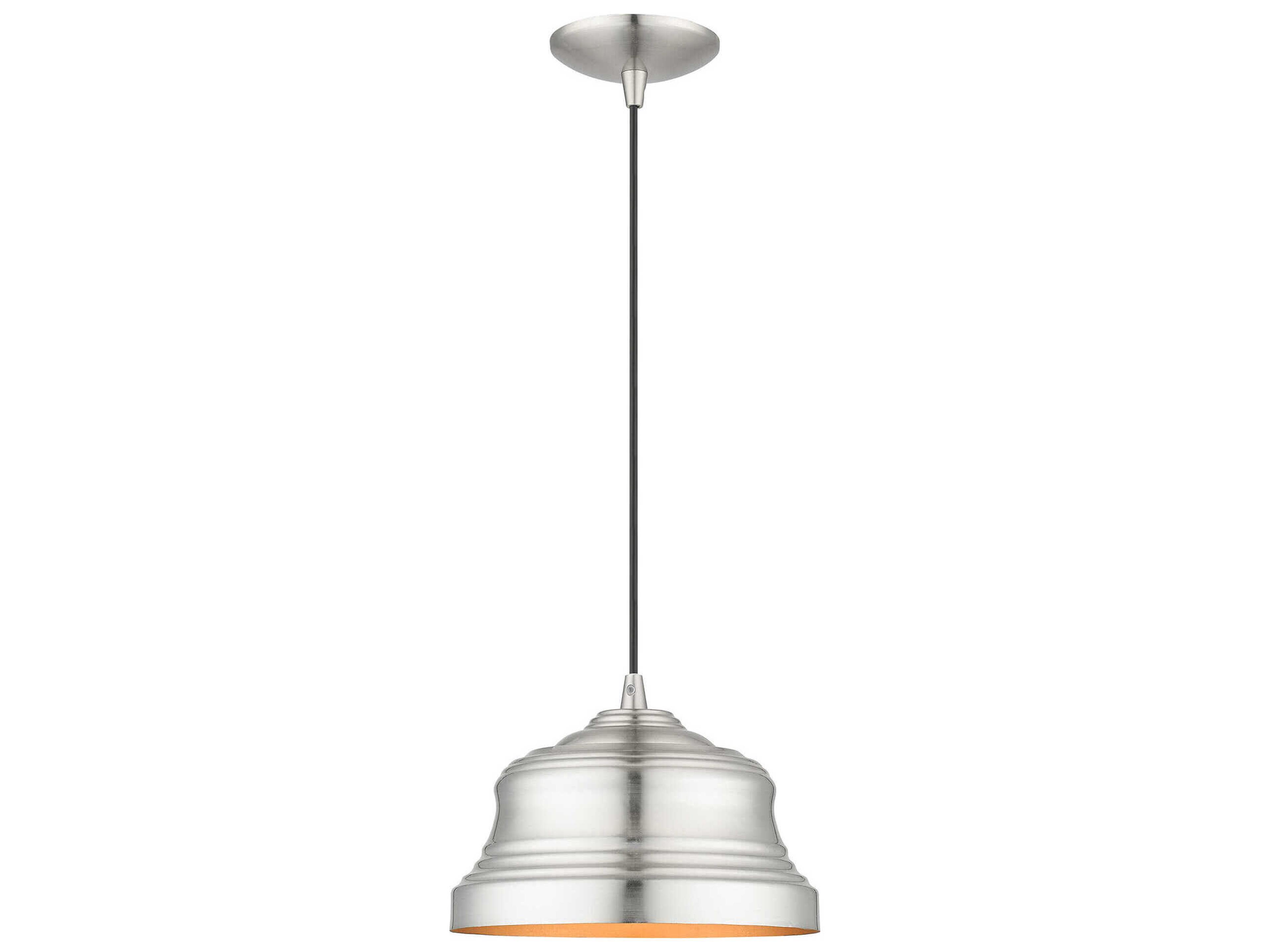 Endicott 1-Light Brushed Nickel Bell Mini Pendant