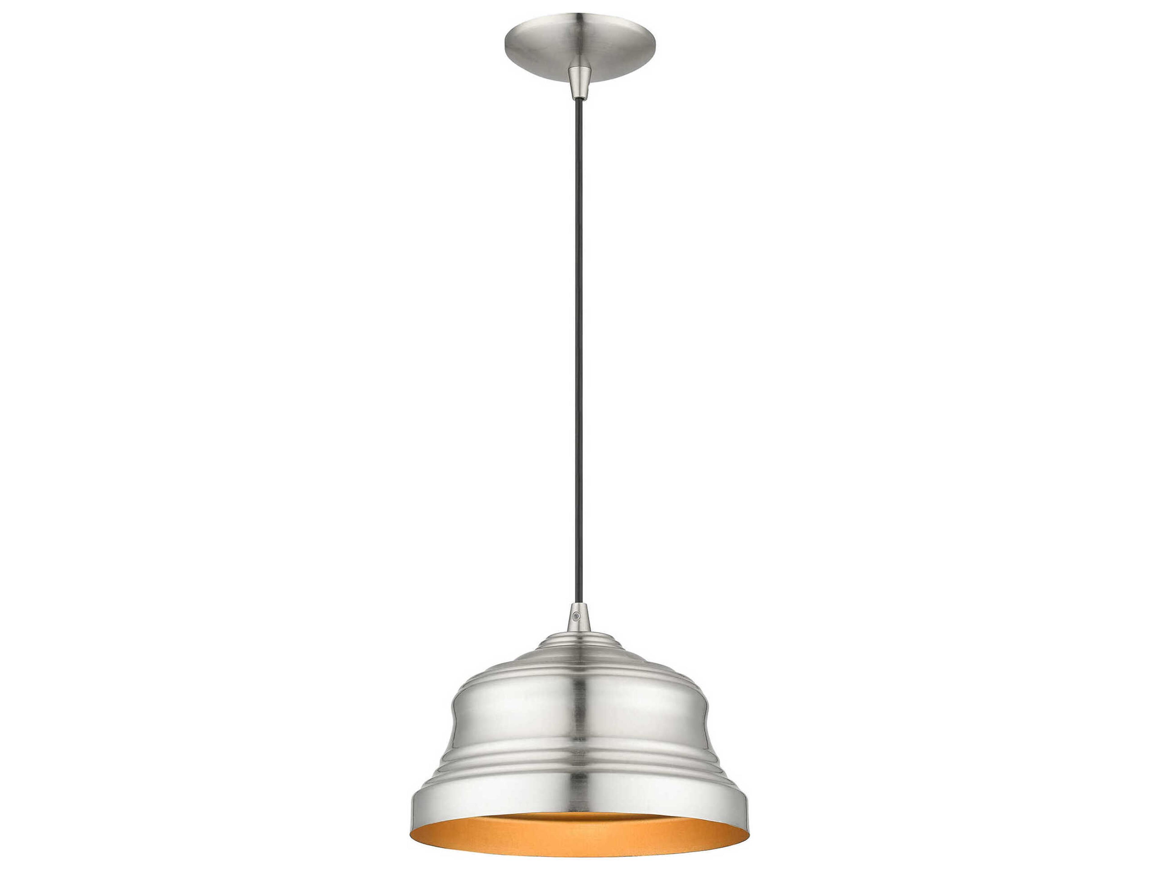 Livex Lighting Endicott 1-Light Brushed Nickel Bell Mini Pendant