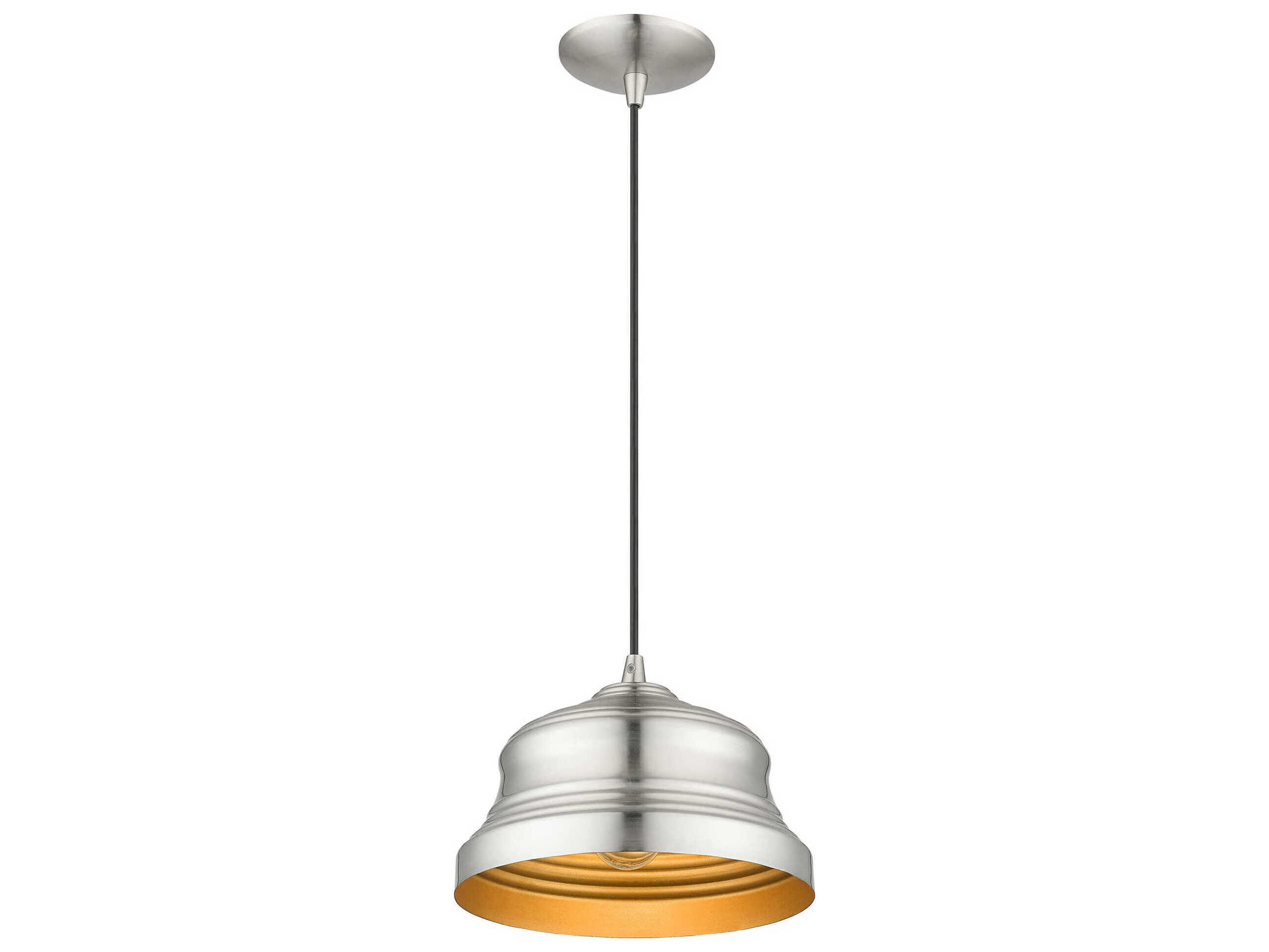 Livex Lighting Endicott 1-Light Brushed Nickel Bell Mini Pendant
