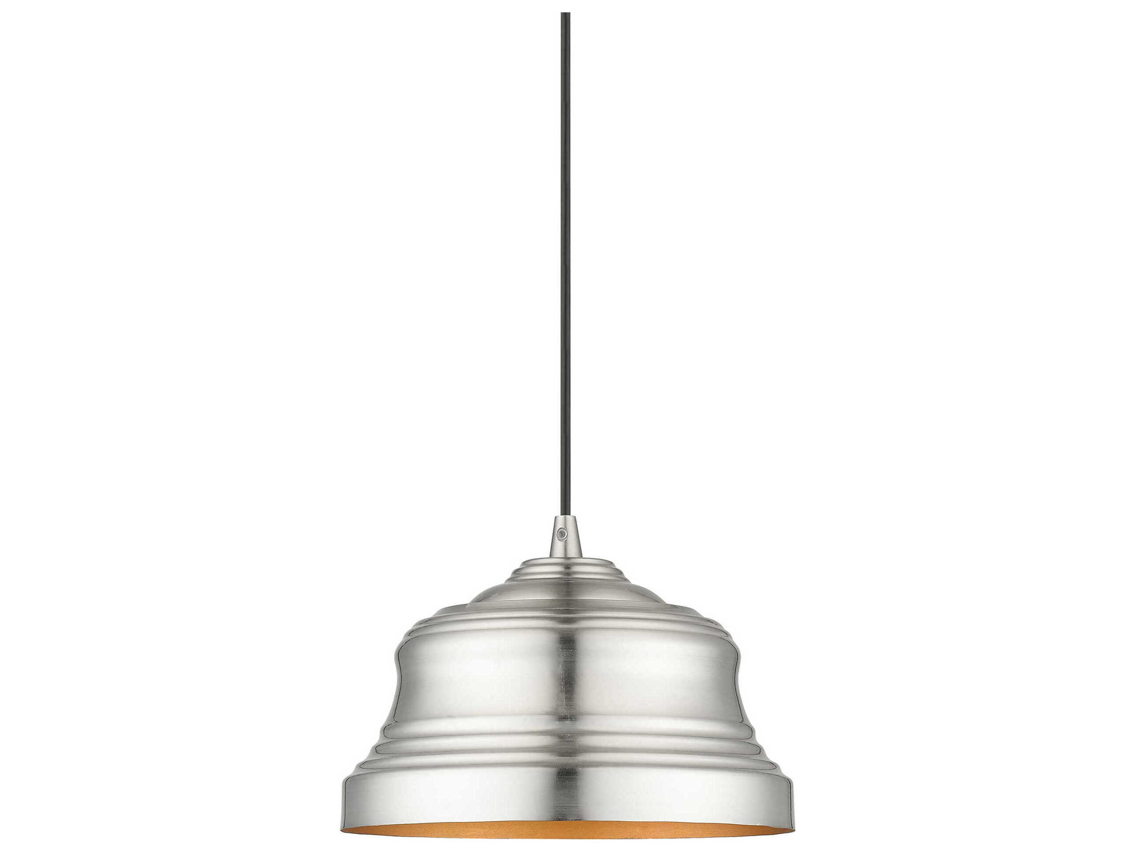 Livex Lighting Endicott 1-Light Brushed Nickel Bell Mini Pendant