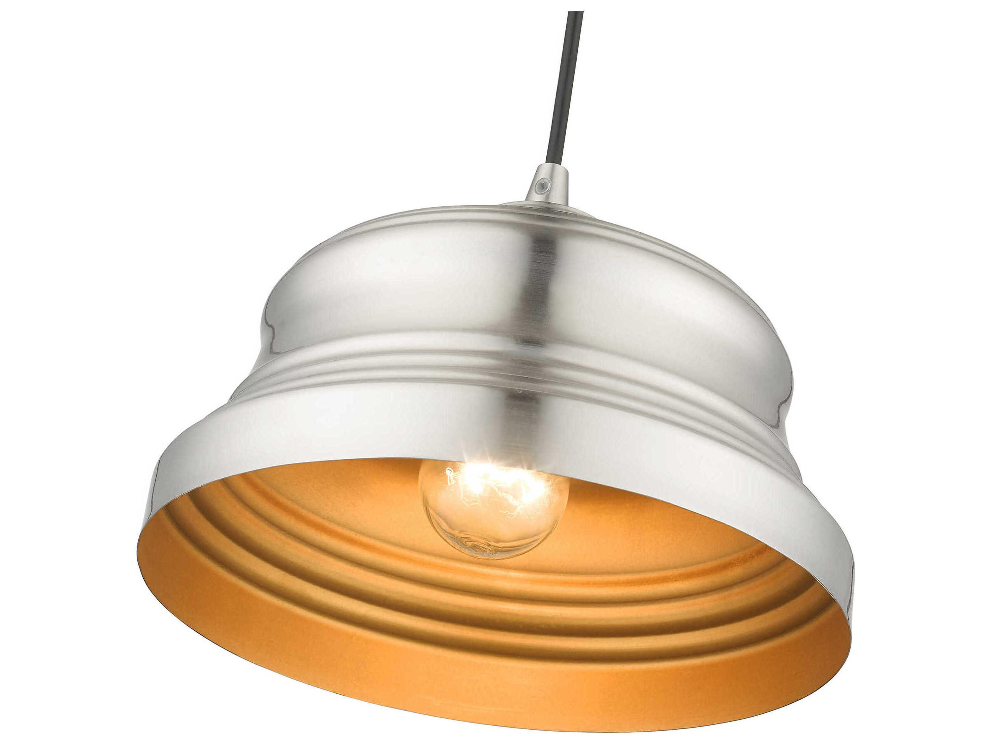 Livex Lighting Endicott 1-Light Brushed Nickel Bell Mini Pendant