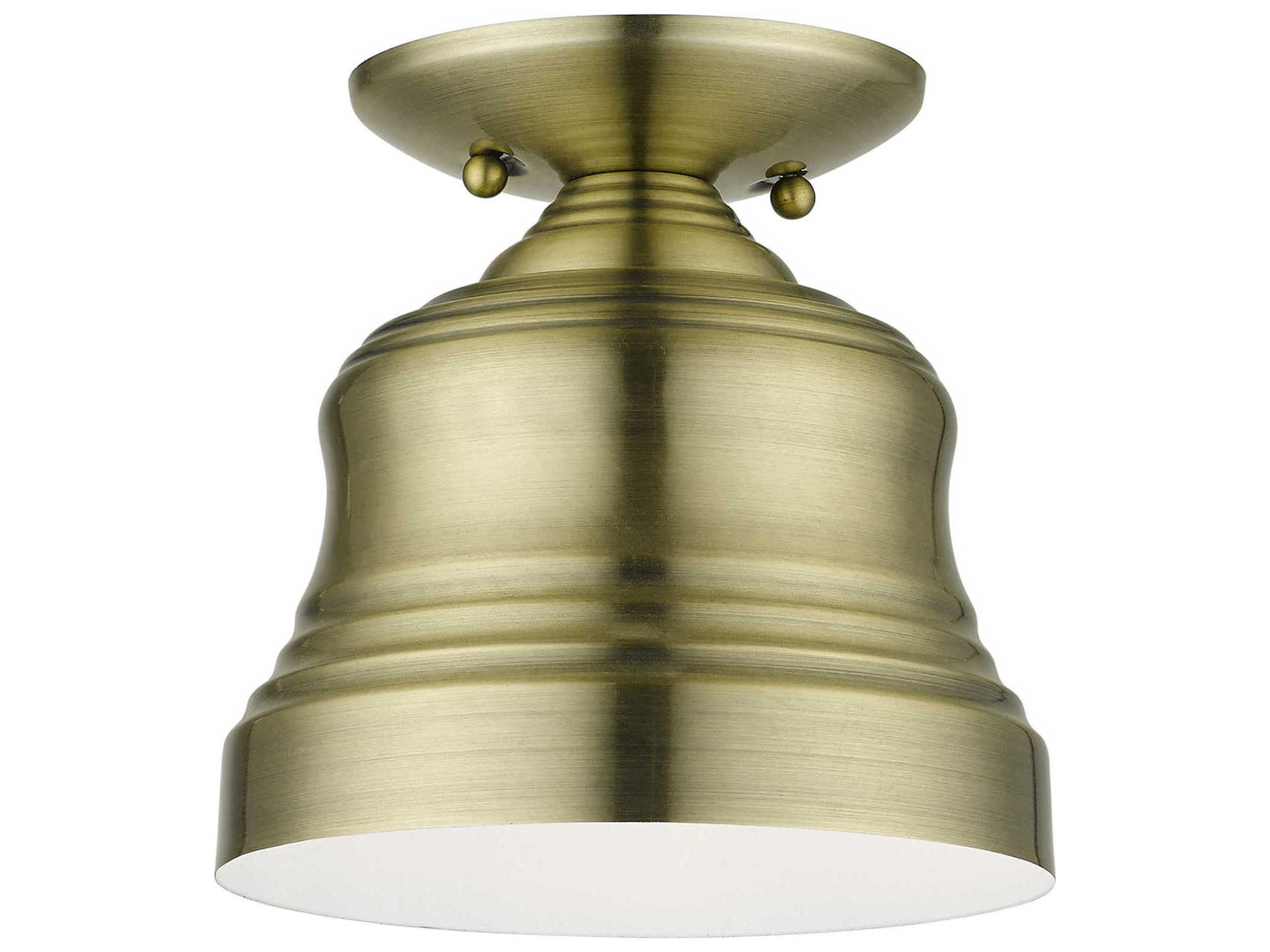 Endicott 1-Light Antique Brass Semi Flush Mount