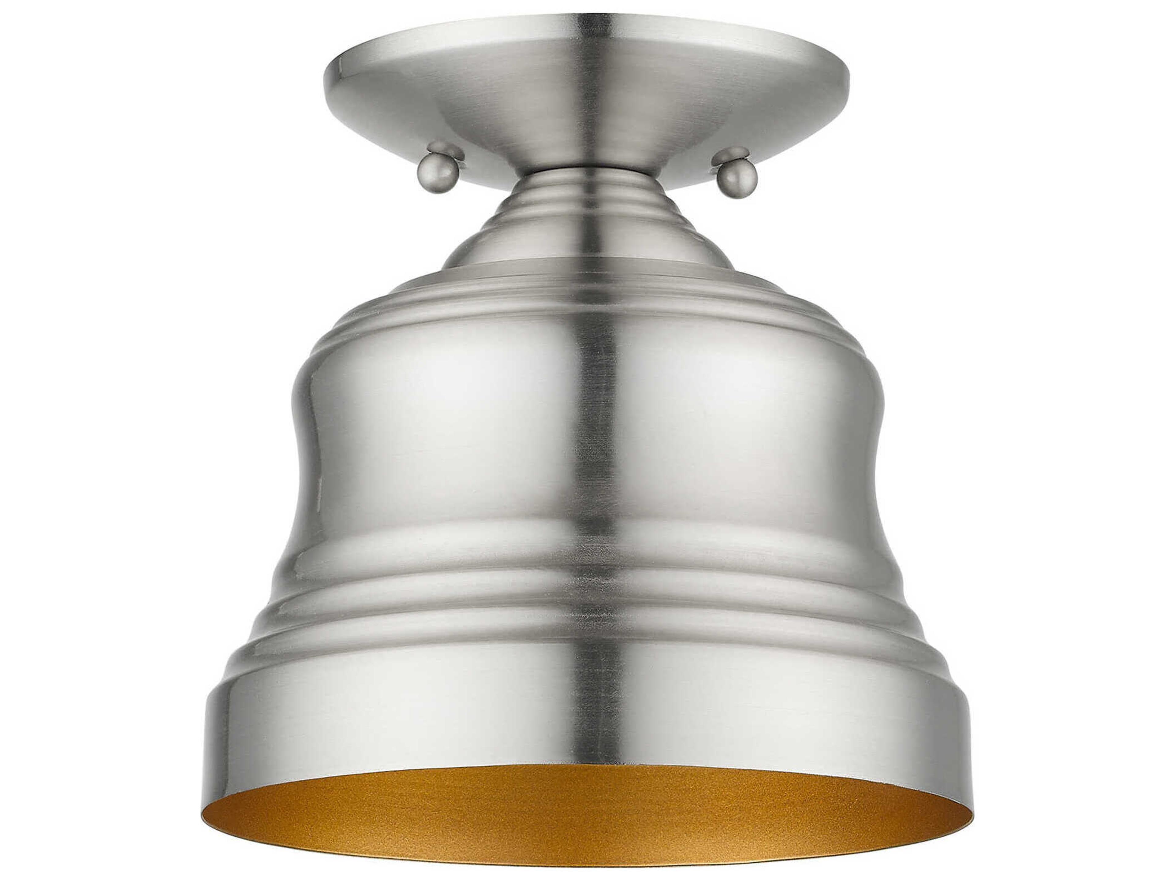 Livex Lighting Endicott 1-Light Brushed Nickel Semi Flush Mount
