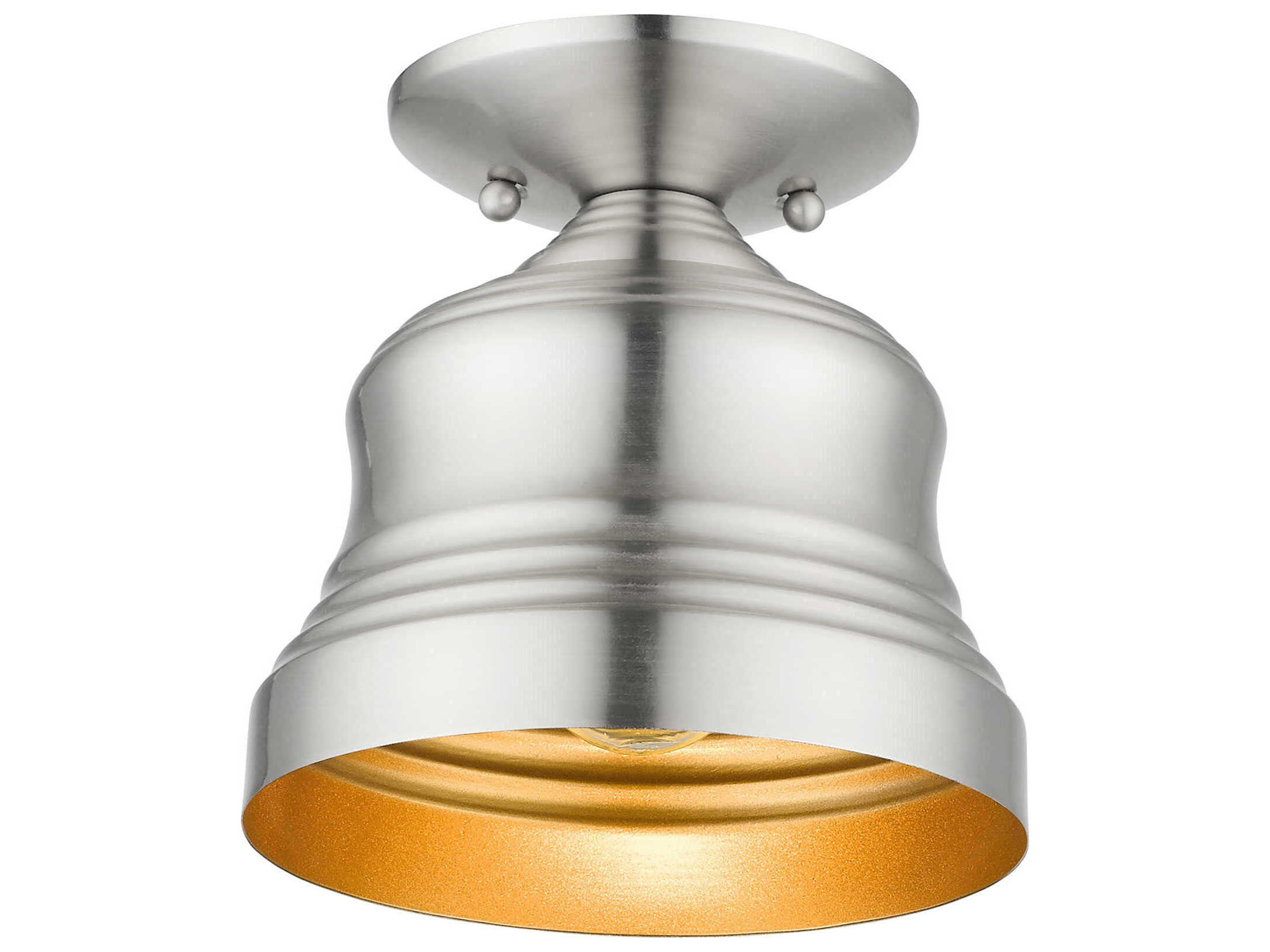 Livex Lighting Endicott 1-Light Brushed Nickel Semi Flush Mount