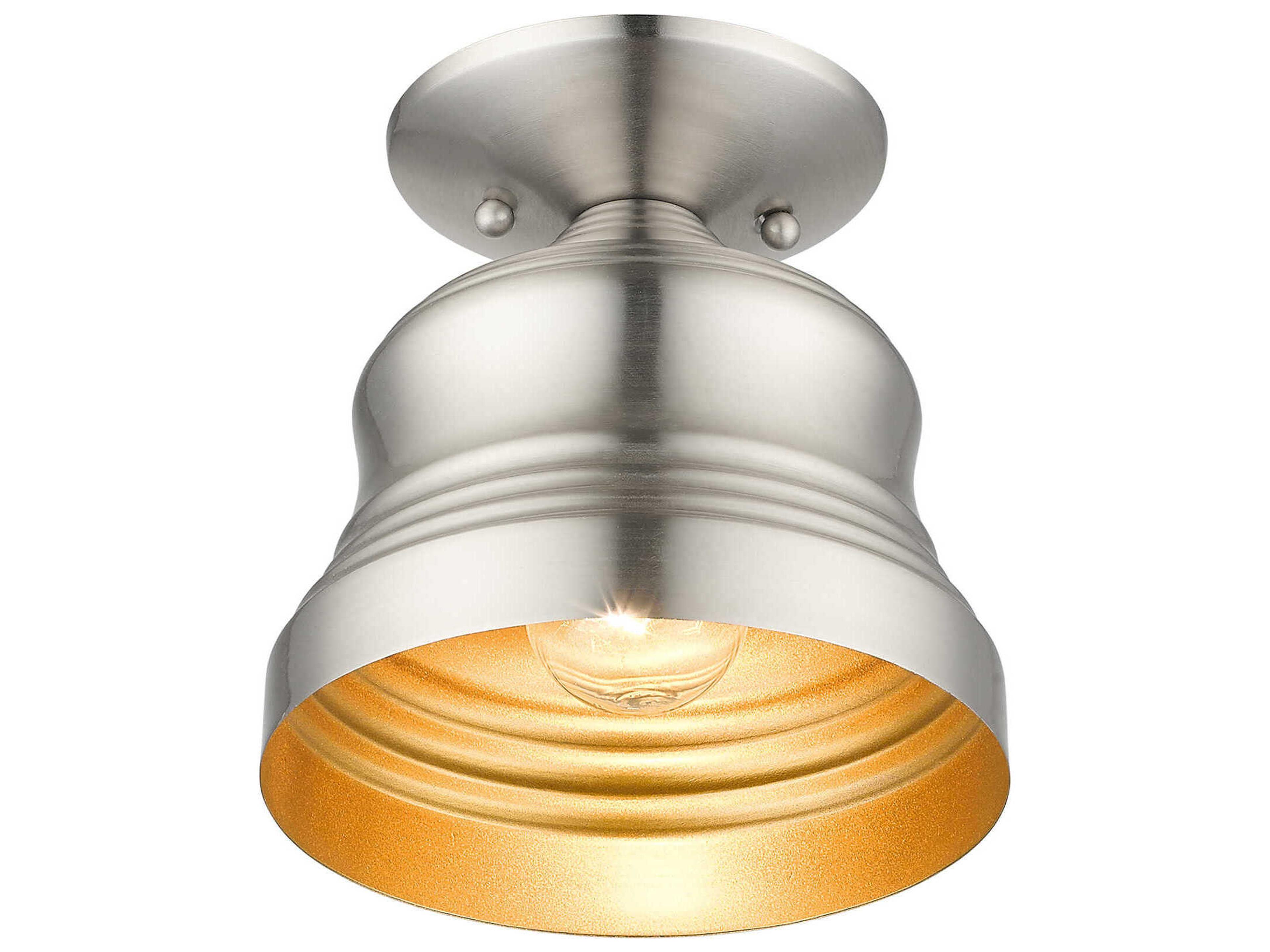 Livex Lighting Endicott 1-Light Brushed Nickel Semi Flush Mount