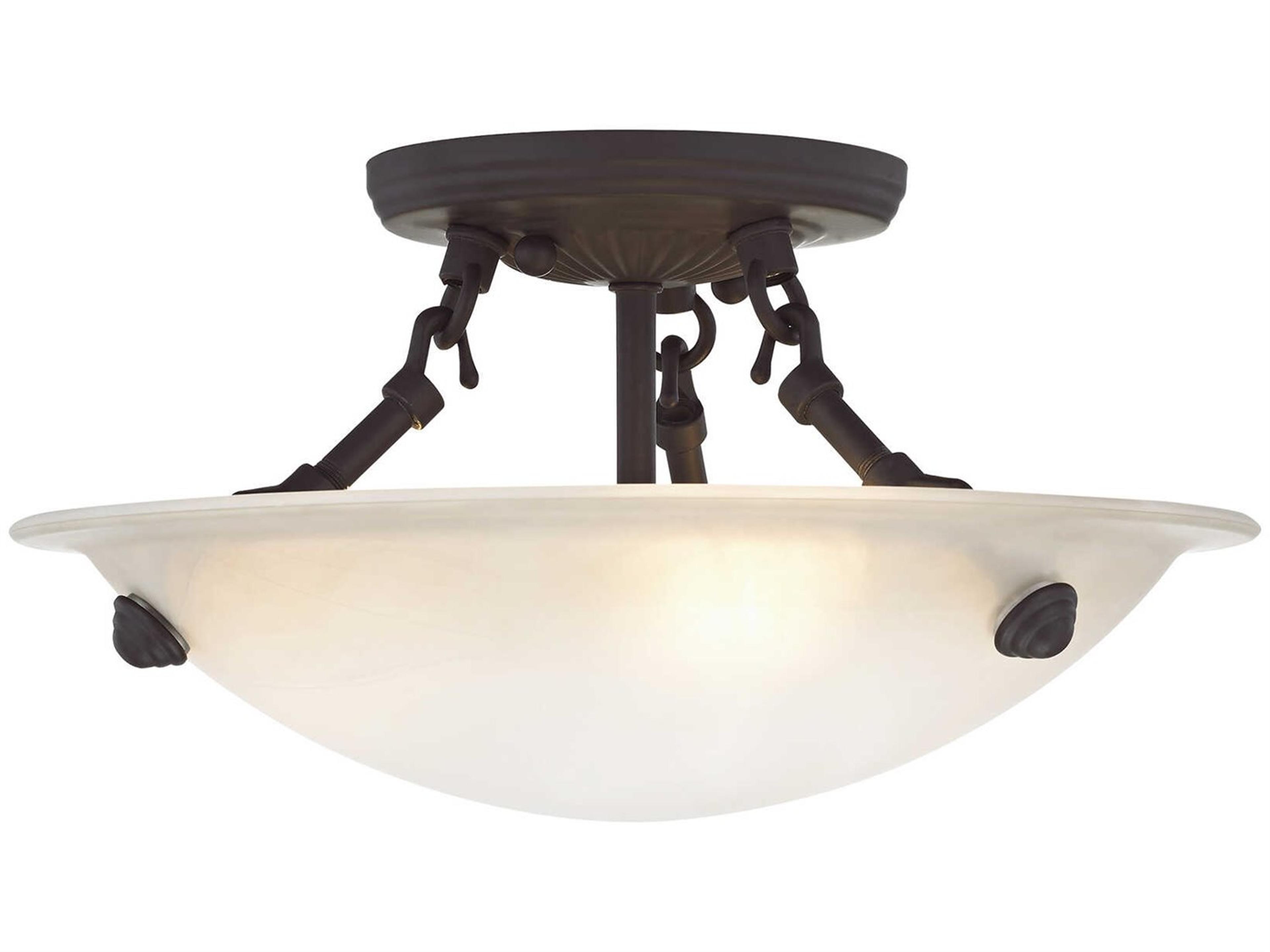 Oasis 3-Light Bronze Bowl Semi Flush Mount