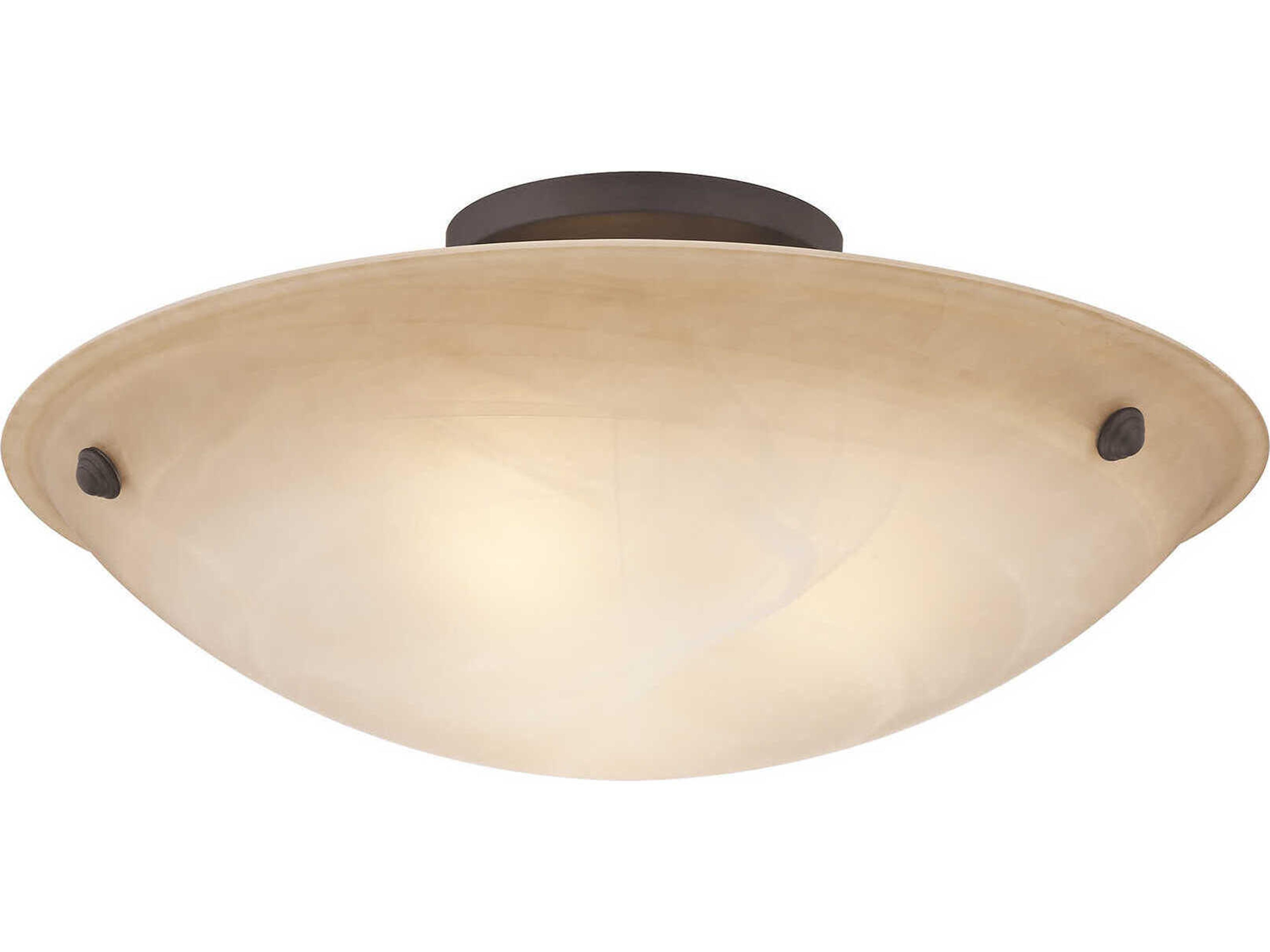 Livex Lighting Oasis 3-Light Bronze Glass Bowl Semi Flush Mount