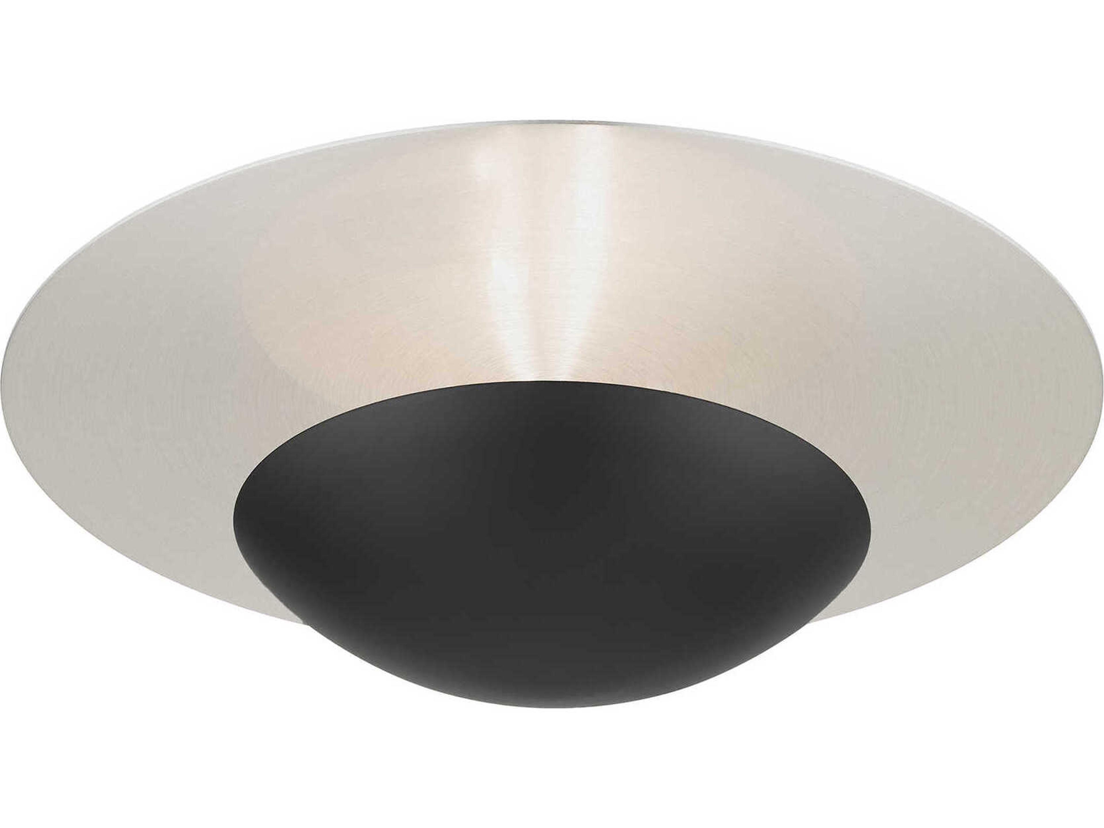 Livex Lighting Ventura 2-Light Black Brushed Nickel Flush Mount