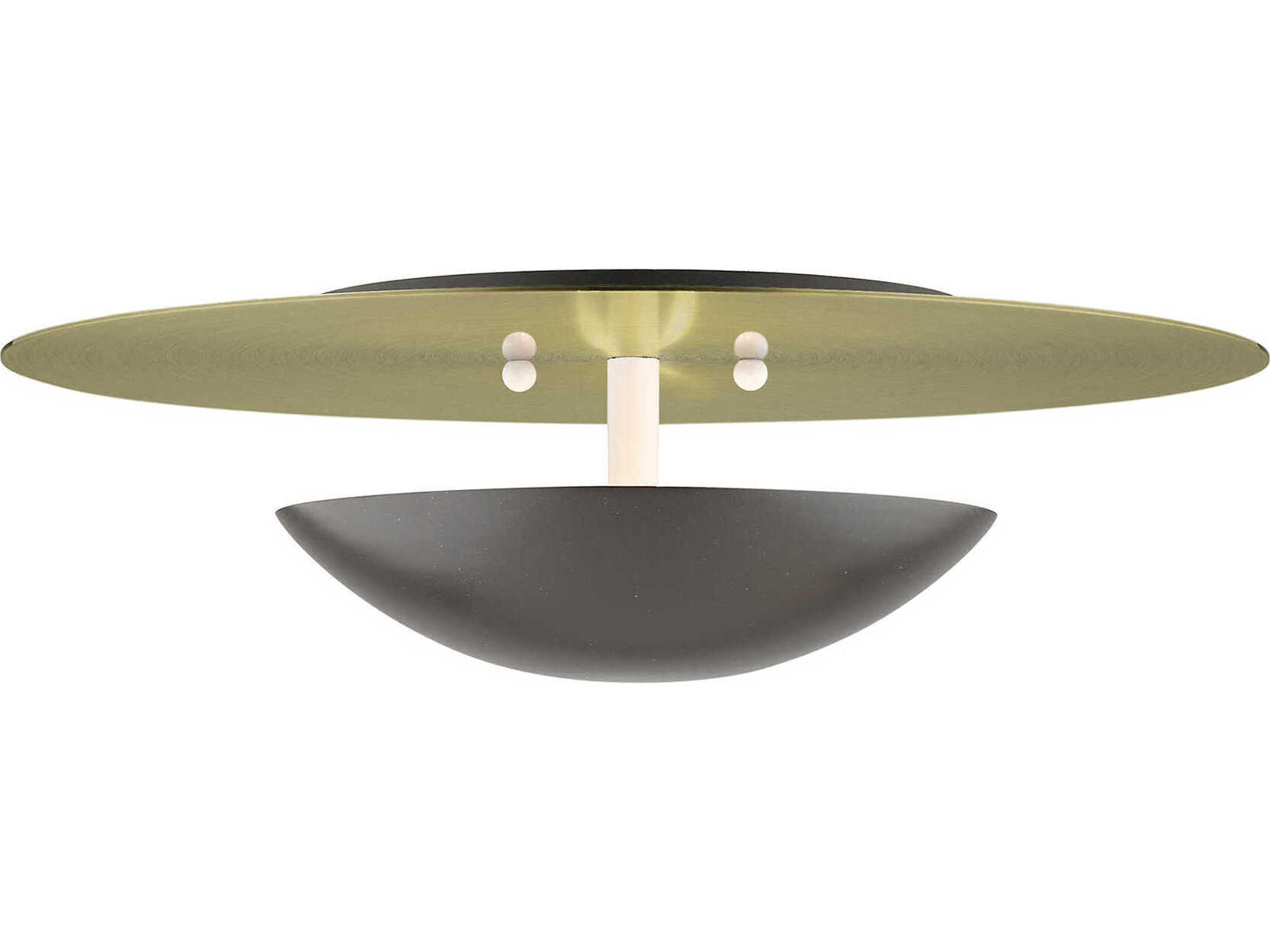 Ventura 2-Light English Bronze Antique Brass Flush Mount