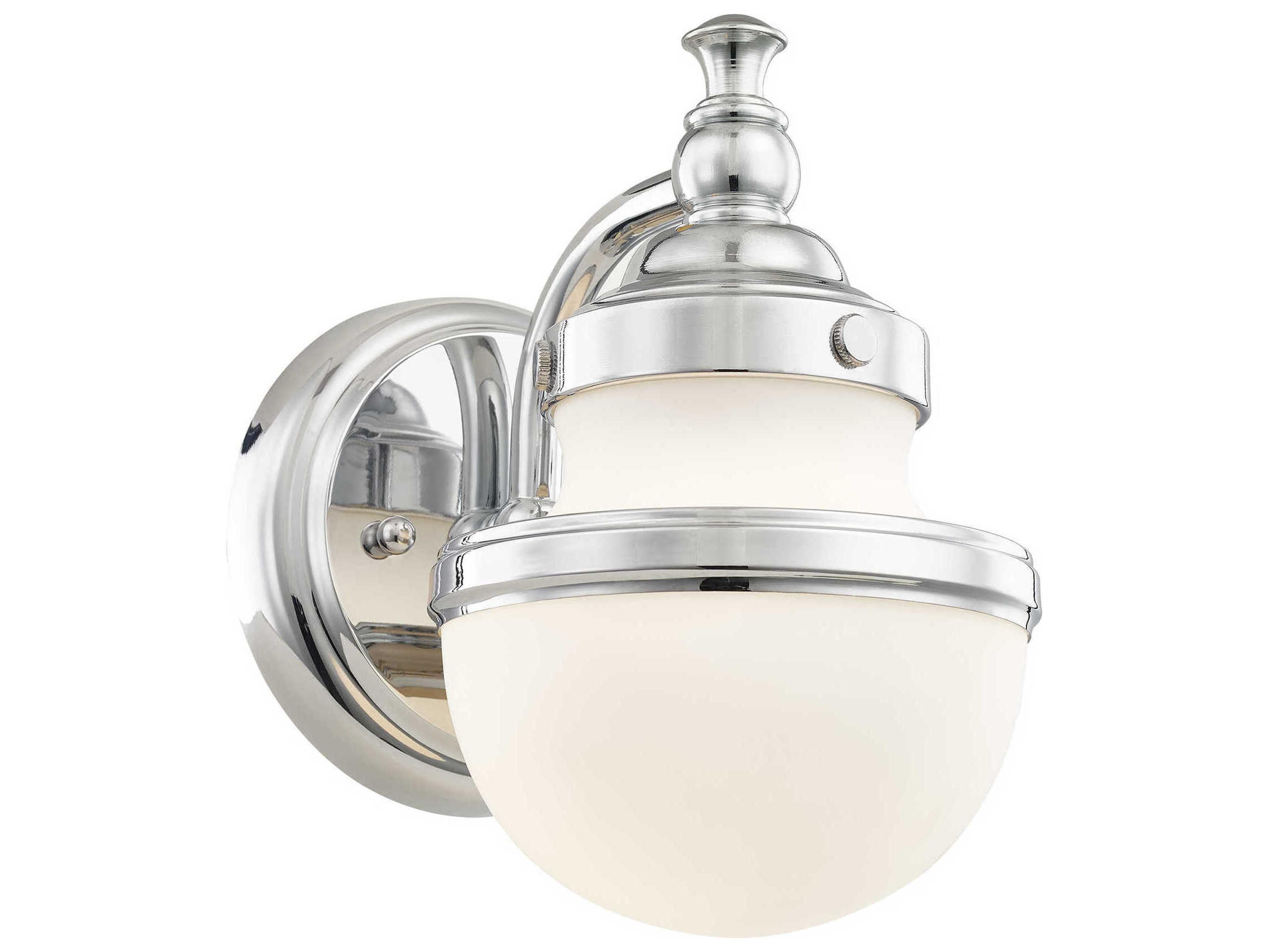 Livex Lighting Oldwick 1-Light Polished Chrome Glass Wall Sconce