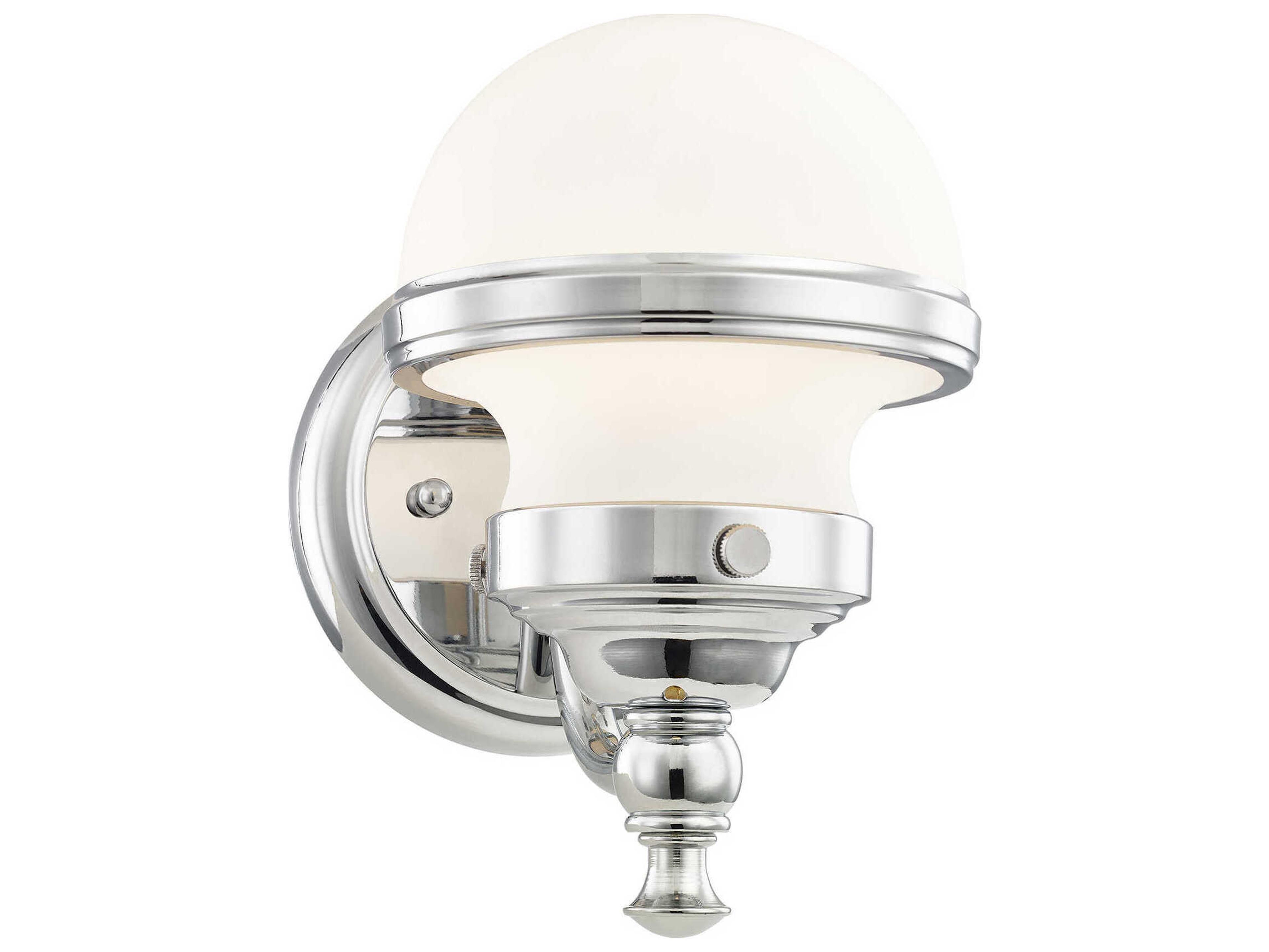 Livex Lighting Oldwick 1-Light Polished Chrome Glass Wall Sconce