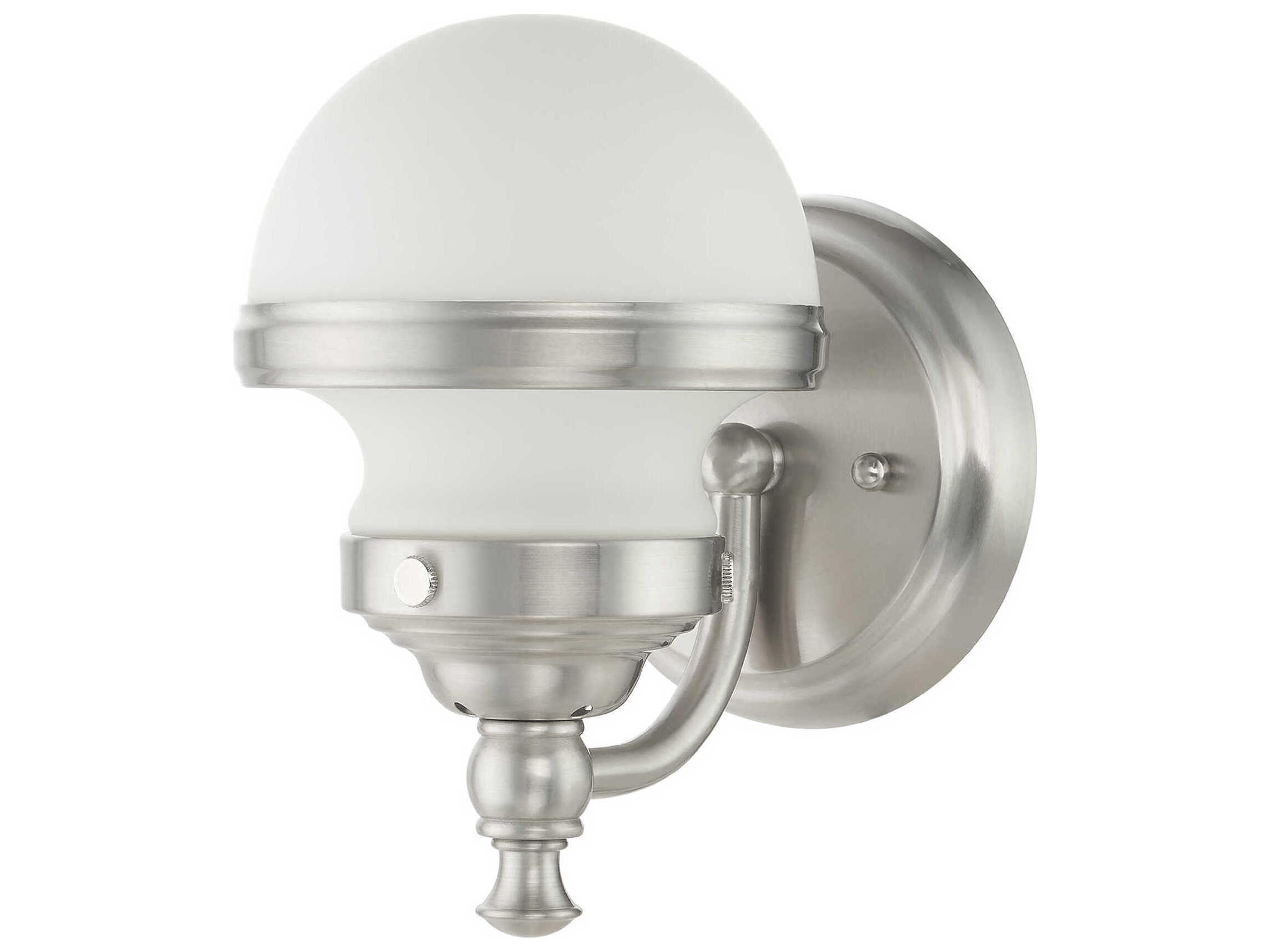 Livex Lighting Oldwick 1-Light Brushed Nickel Glass Wall Sconce