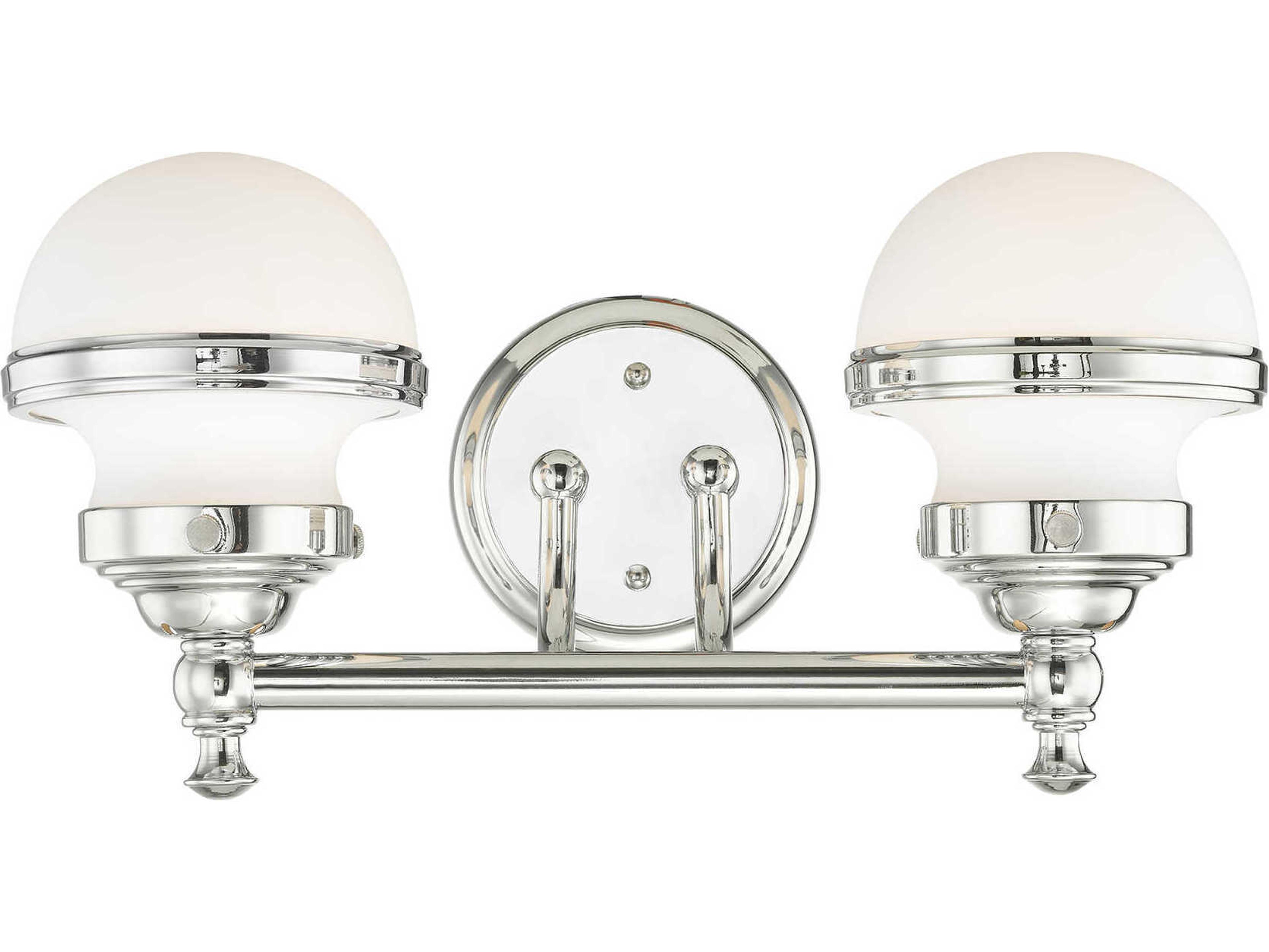 Livex Lighting Oldwick 2-Light Polished Chrome Glass Vanity Light