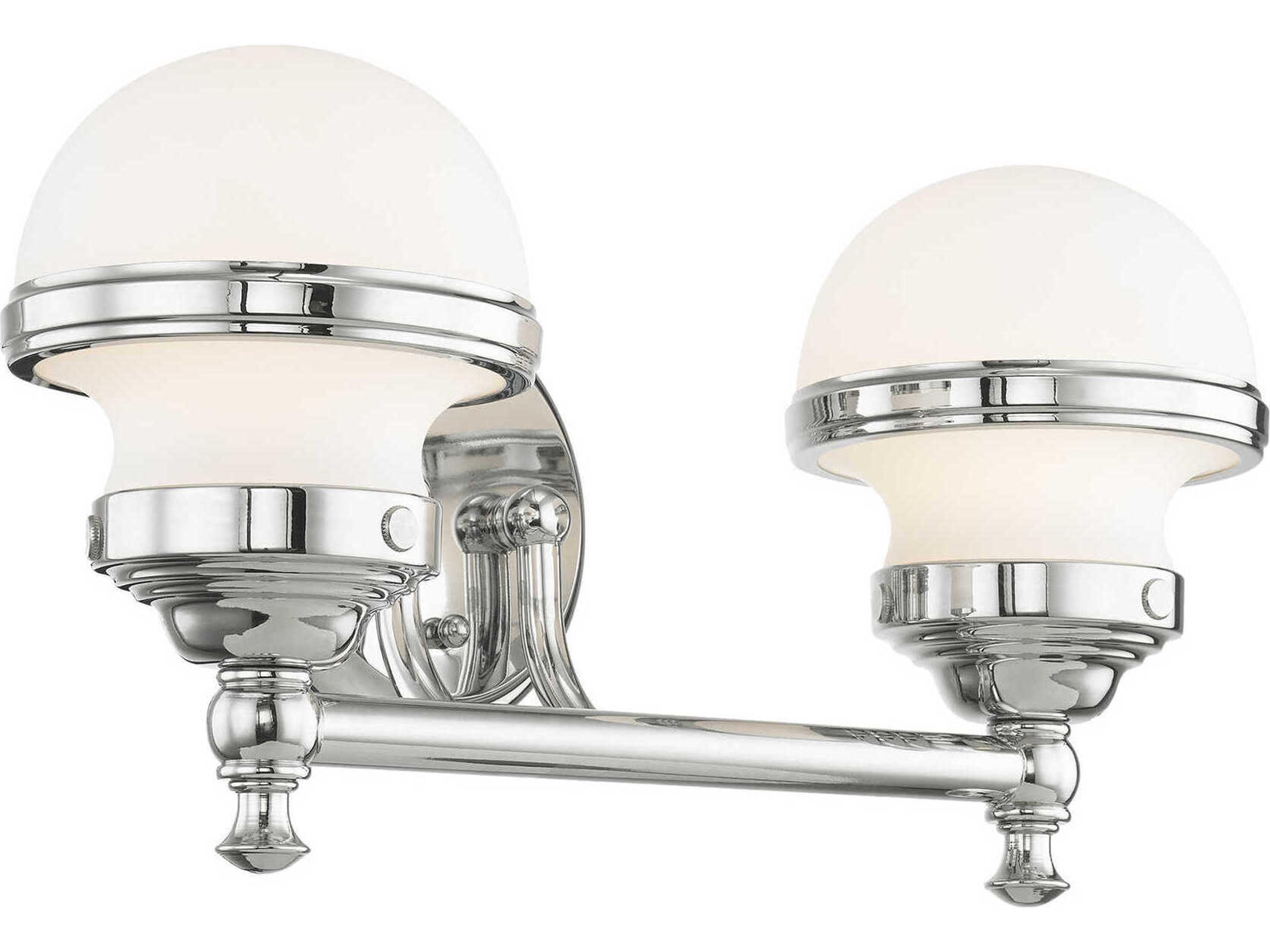 Livex Lighting Oldwick 2-Light Polished Chrome Glass Vanity Light