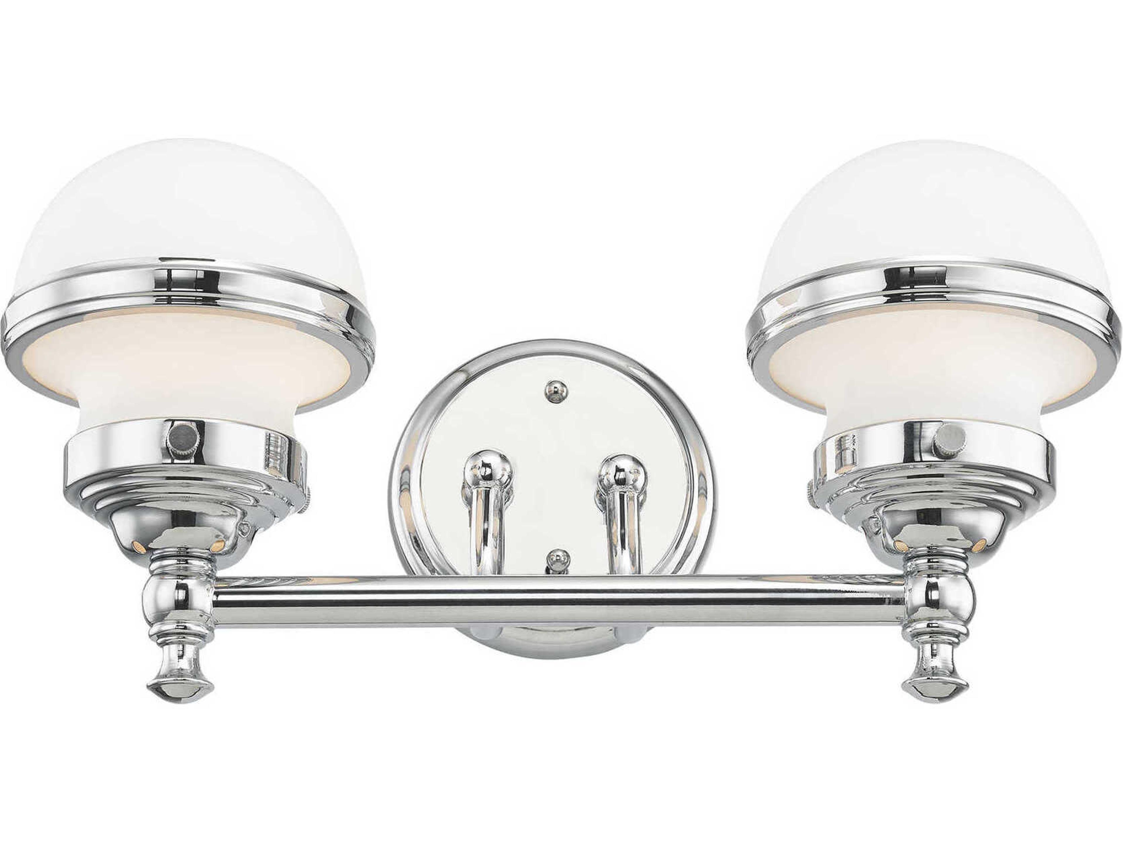Livex Lighting Oldwick 2-Light Polished Chrome Glass Vanity Light